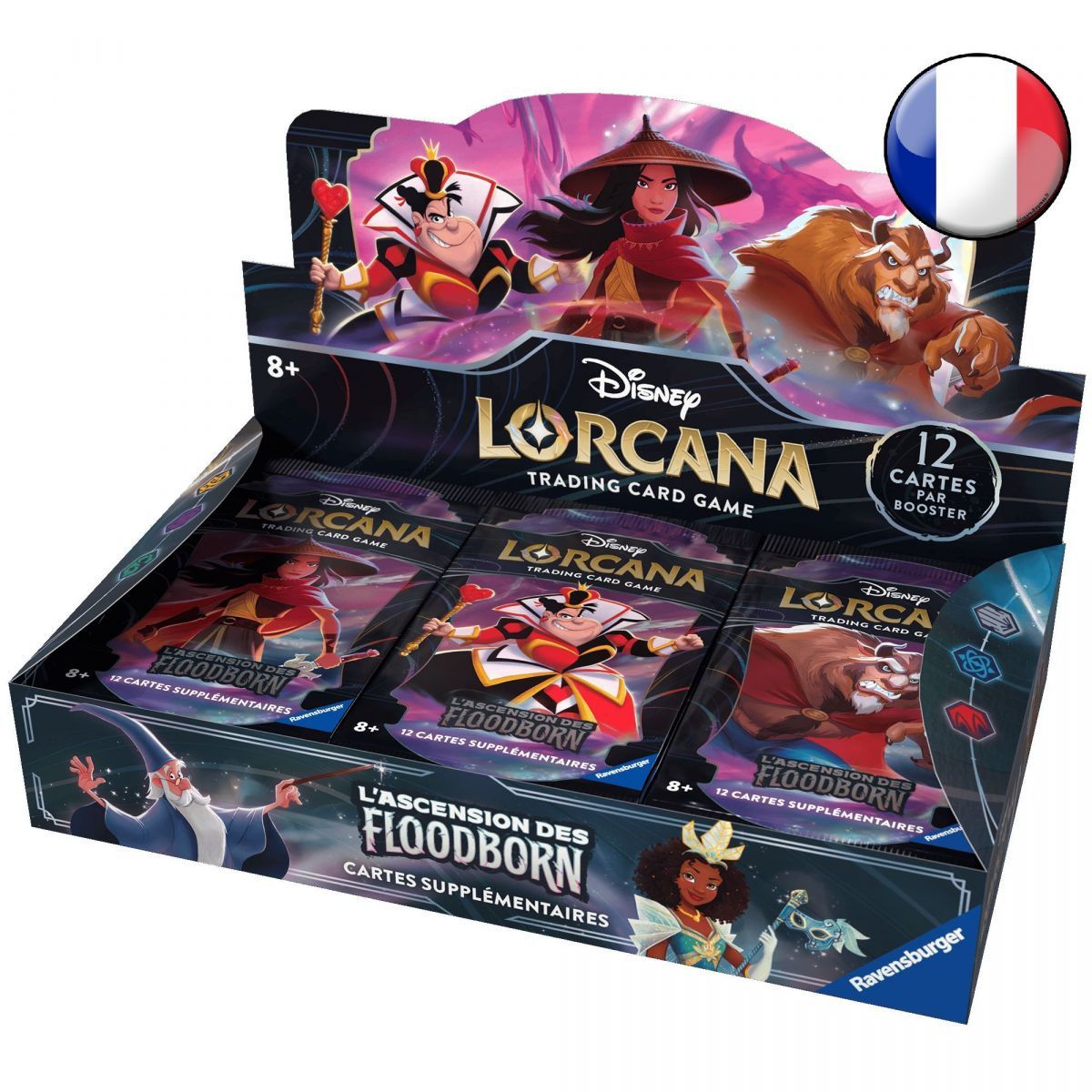 Disney Lorcana – Versiegelte Kiste mit 4 Booster-Boxen – Kapitel 2 – Rise of the Floodborn – FR (2. Druck)