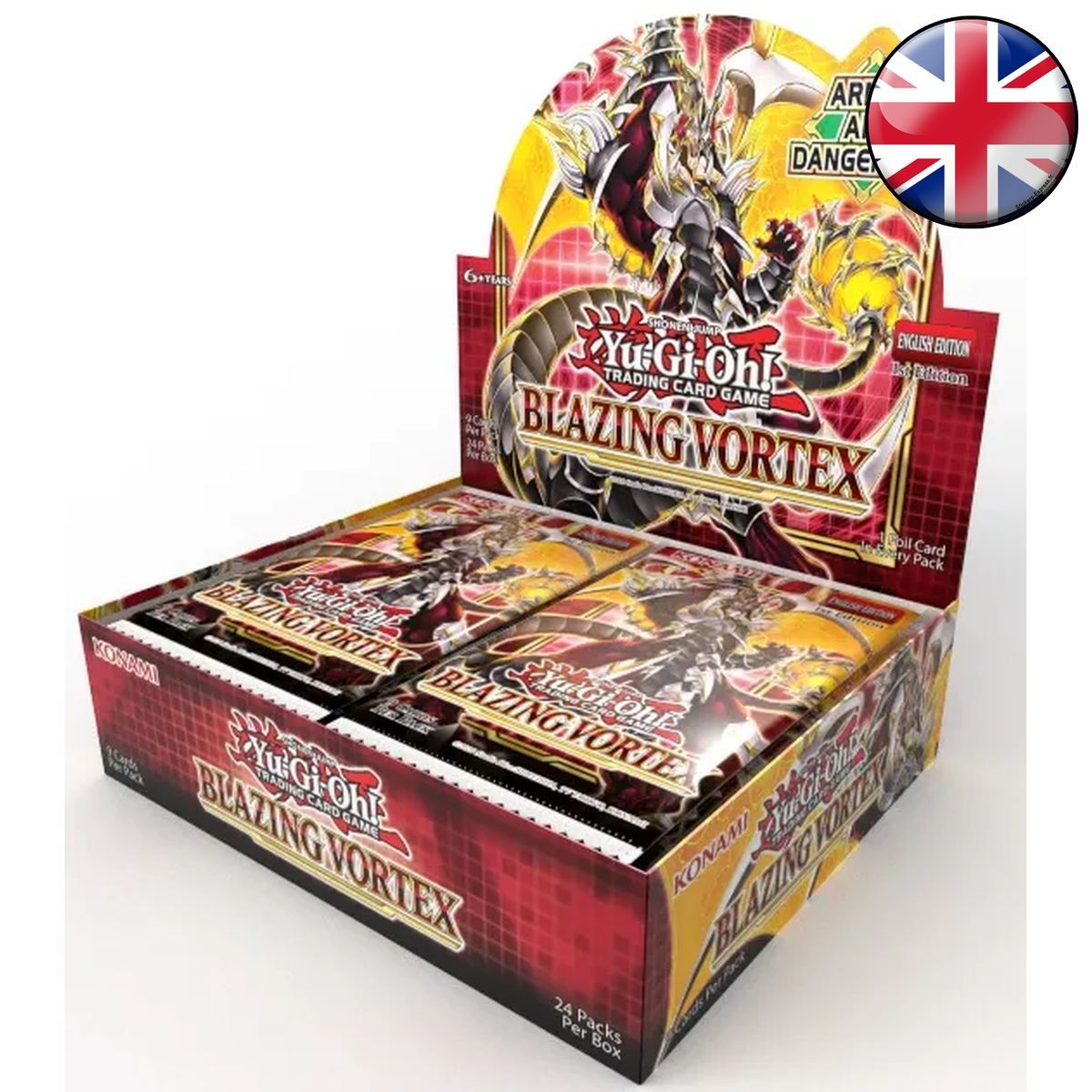 Yu-Gi-Oh! anzeigen - Anzeige von 24 Blazing Vortex-Boostern – Englisch