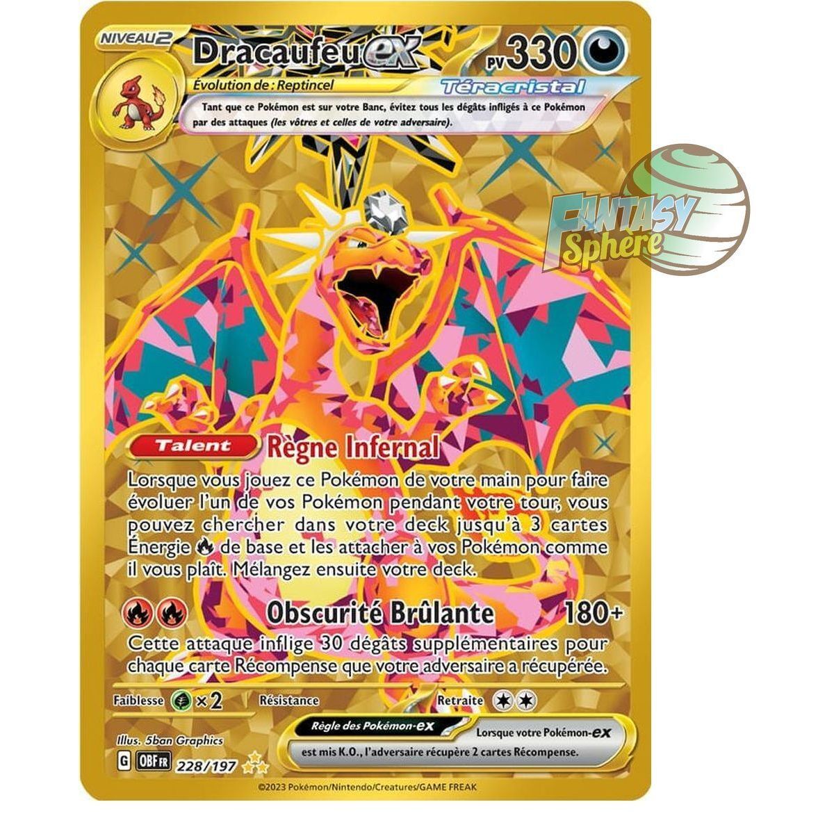 Item Charizard EX – Hyper Rare 228/197 – Scharlachrote und violette Obsidianflammen