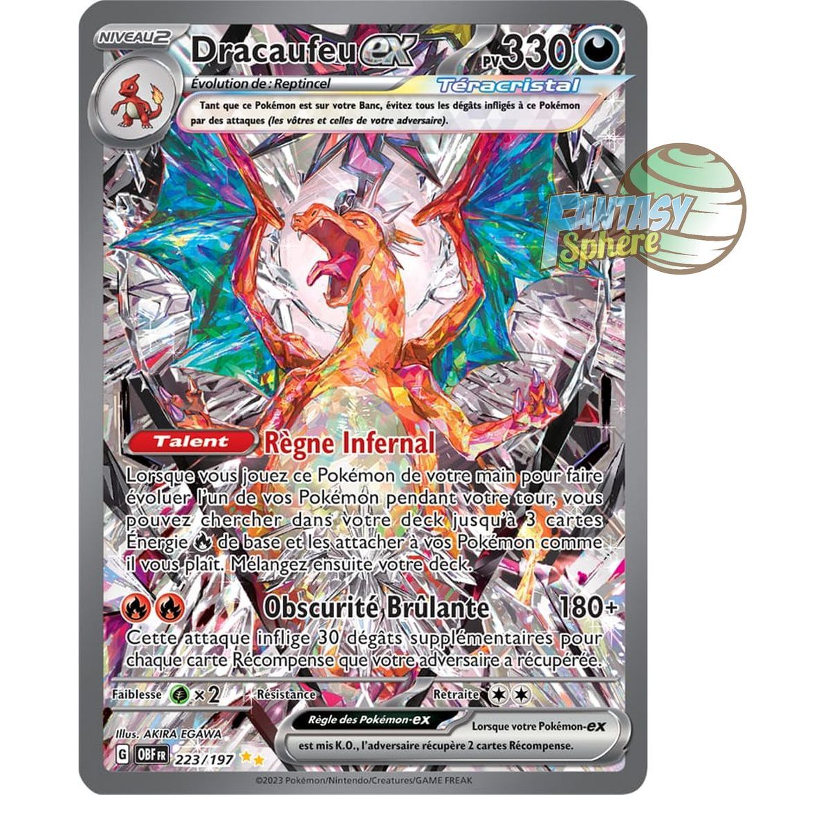 Charizard EX – Sonderillustration Rare 223/197 – Scharlachrote und violette Obsidianflammen