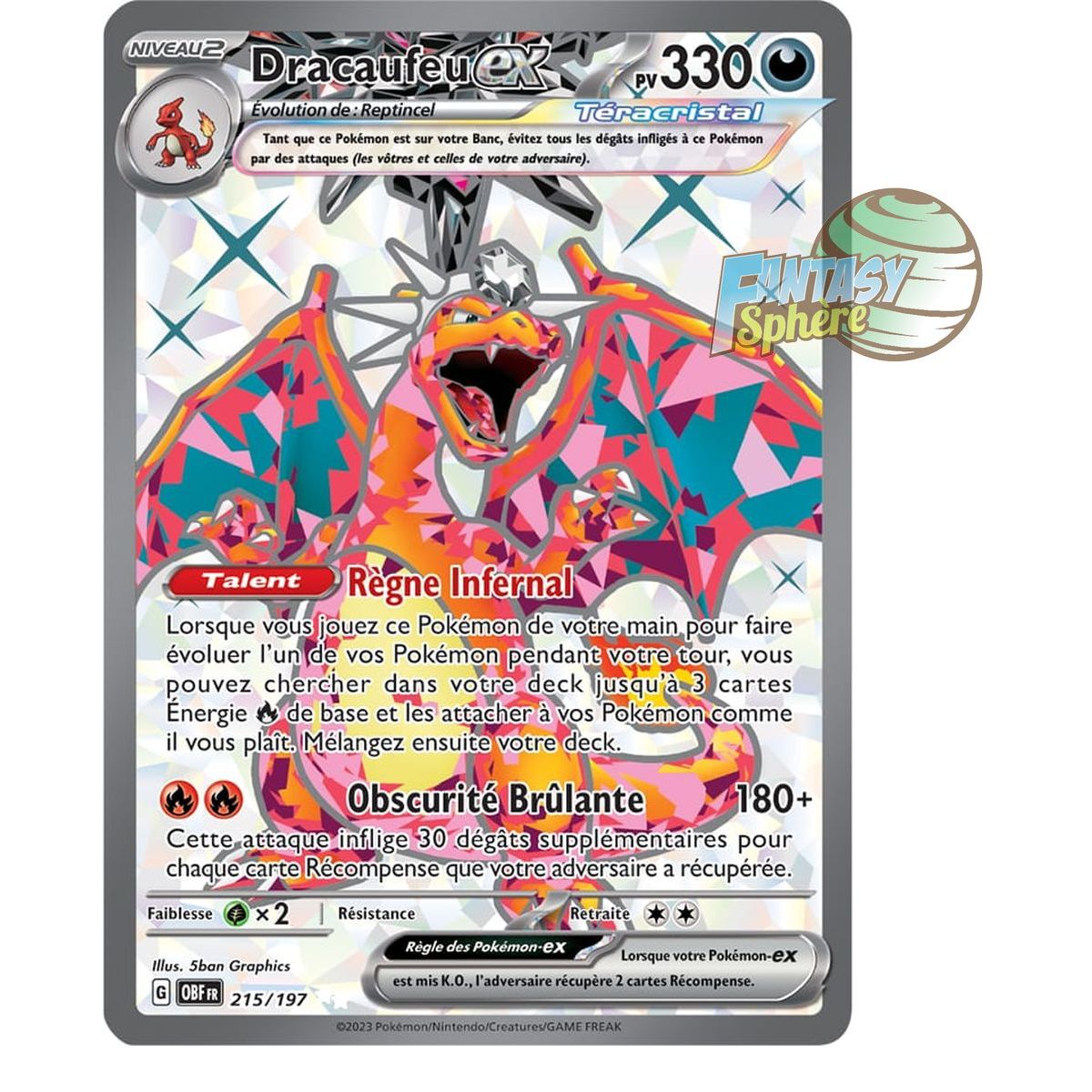 Item Charizard EX – Ultra Rare 215/197 – Scharlachrote und violette Obsidianflammen