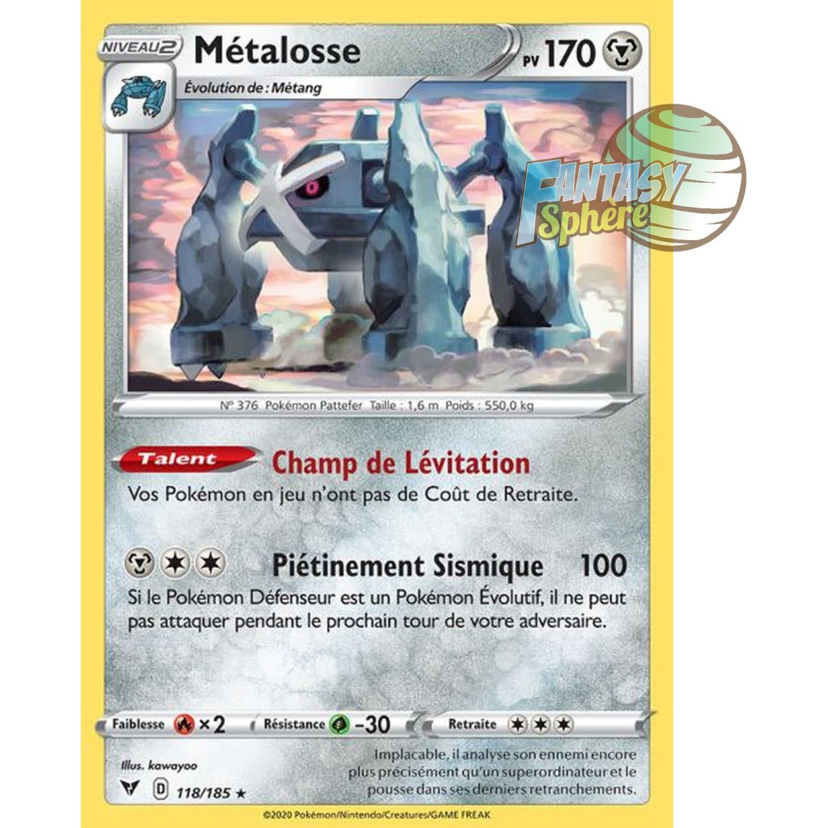 Metagross – Selten 118/185 – Schwert und Schild 4 Spannung Brillant