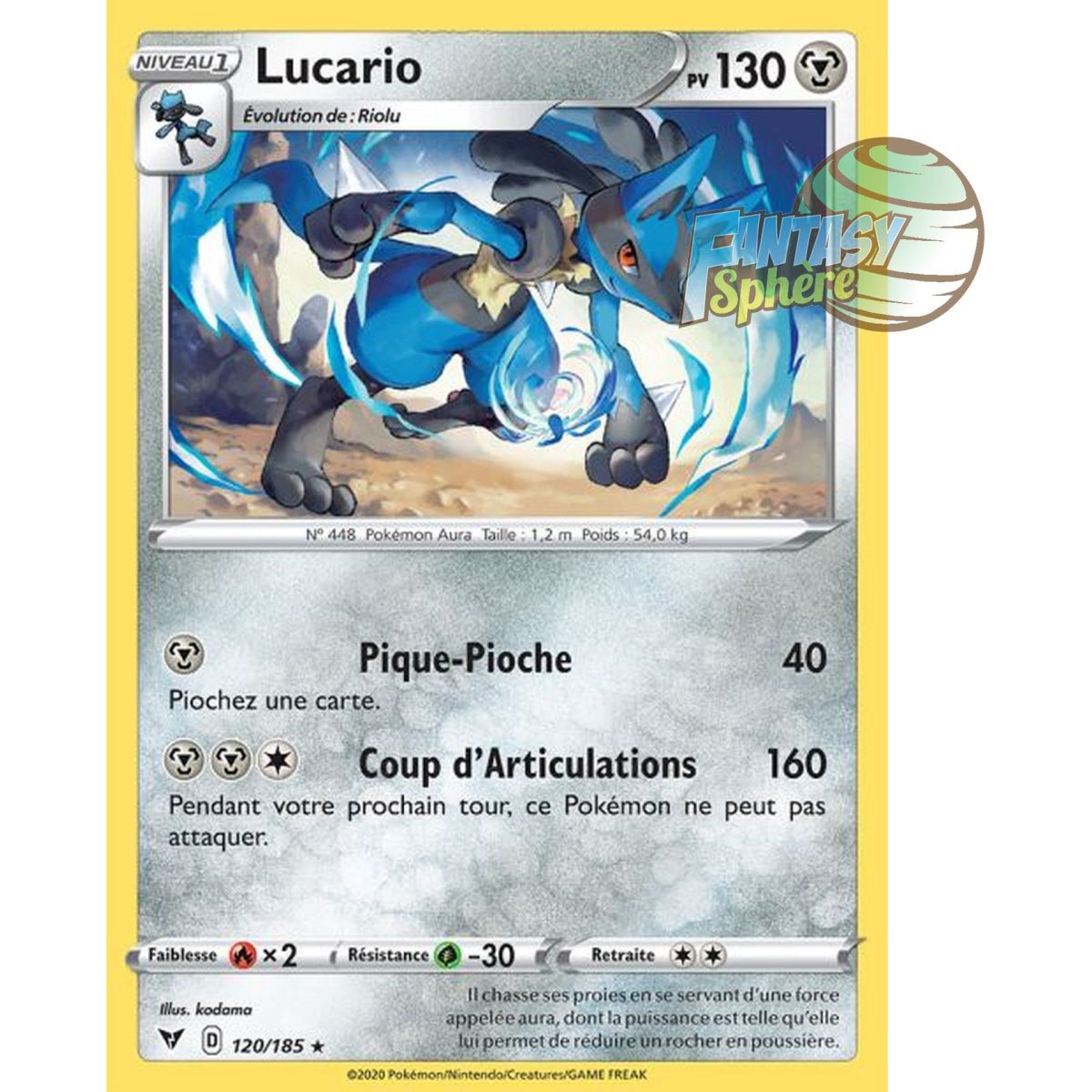 Lucario – Selten 120/185 – Schwert und Schild 4 Spannung Brillant