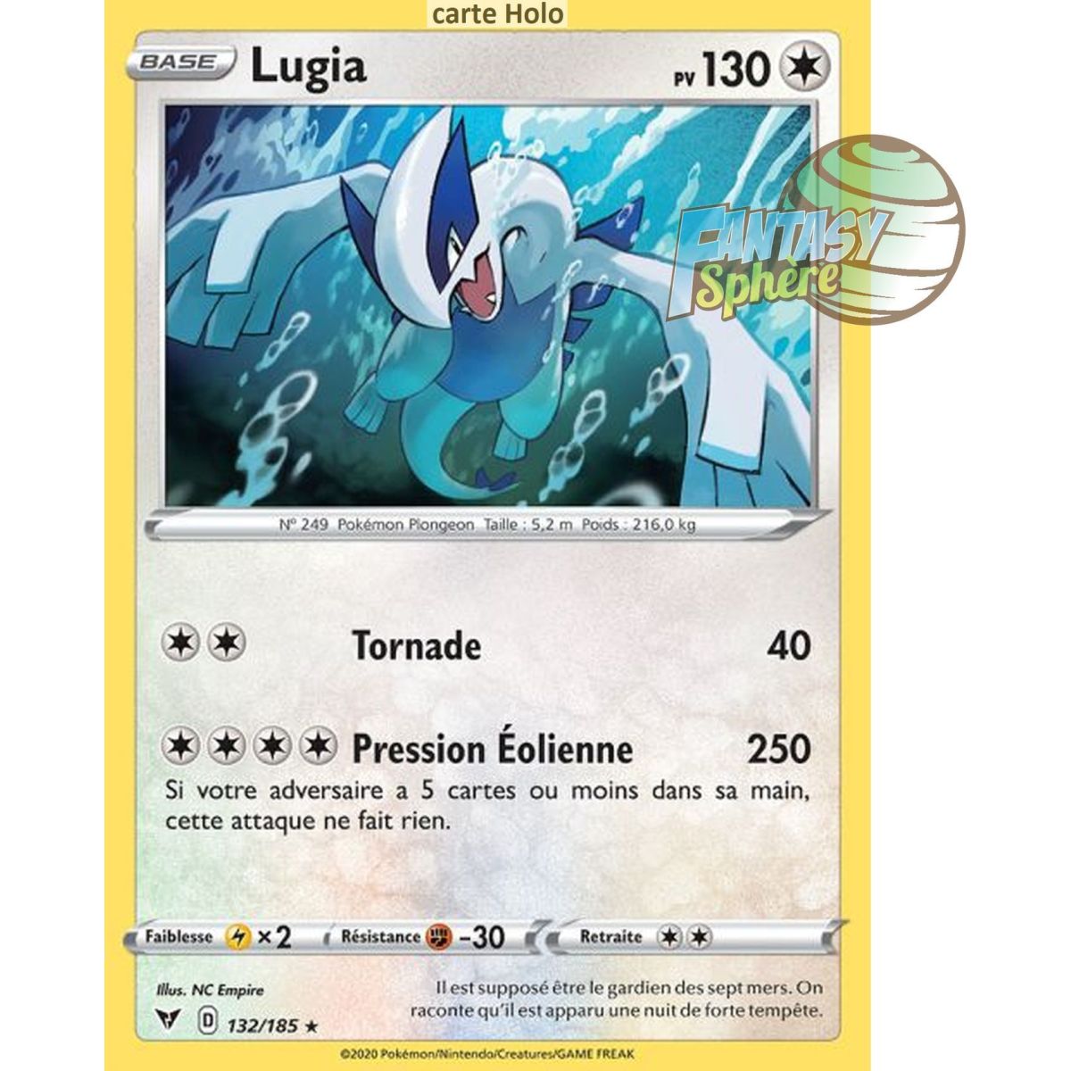 Item Lugia – Holo Rare 132/185 – Schwert und Schild 4 Spannung Brillant