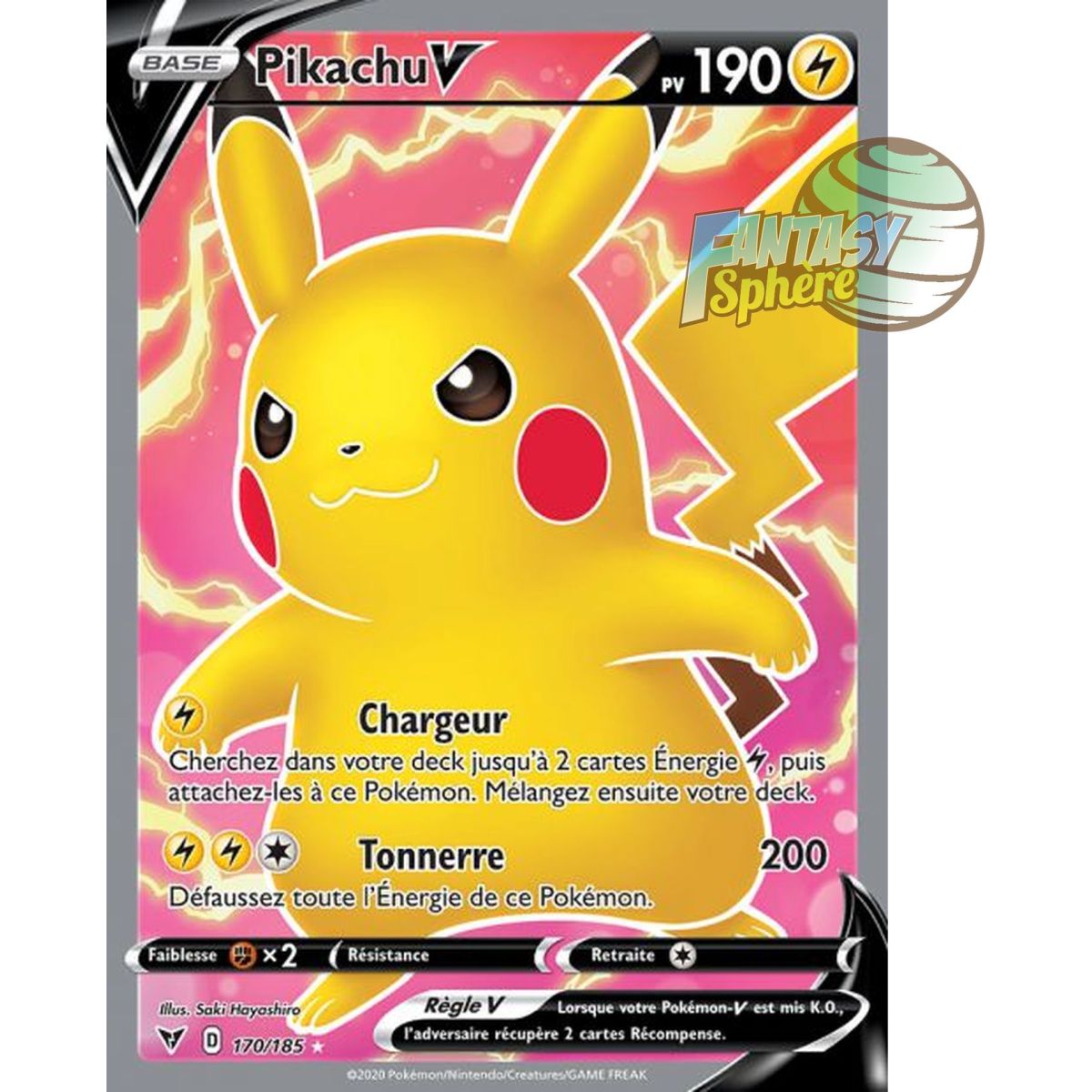 Pikachu V – Full Art Ultra Rare 170/185 – Schwert und Schild 4 Spannung Brillant