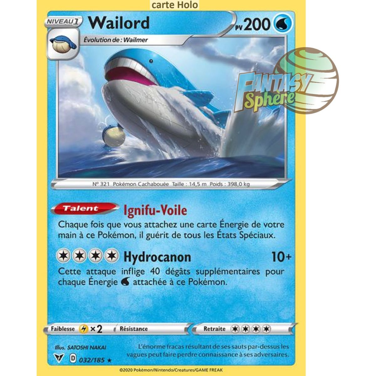 Item Wailord – Holo Rare 32/185 – Schwert und Schild 4 Spannung Radiant