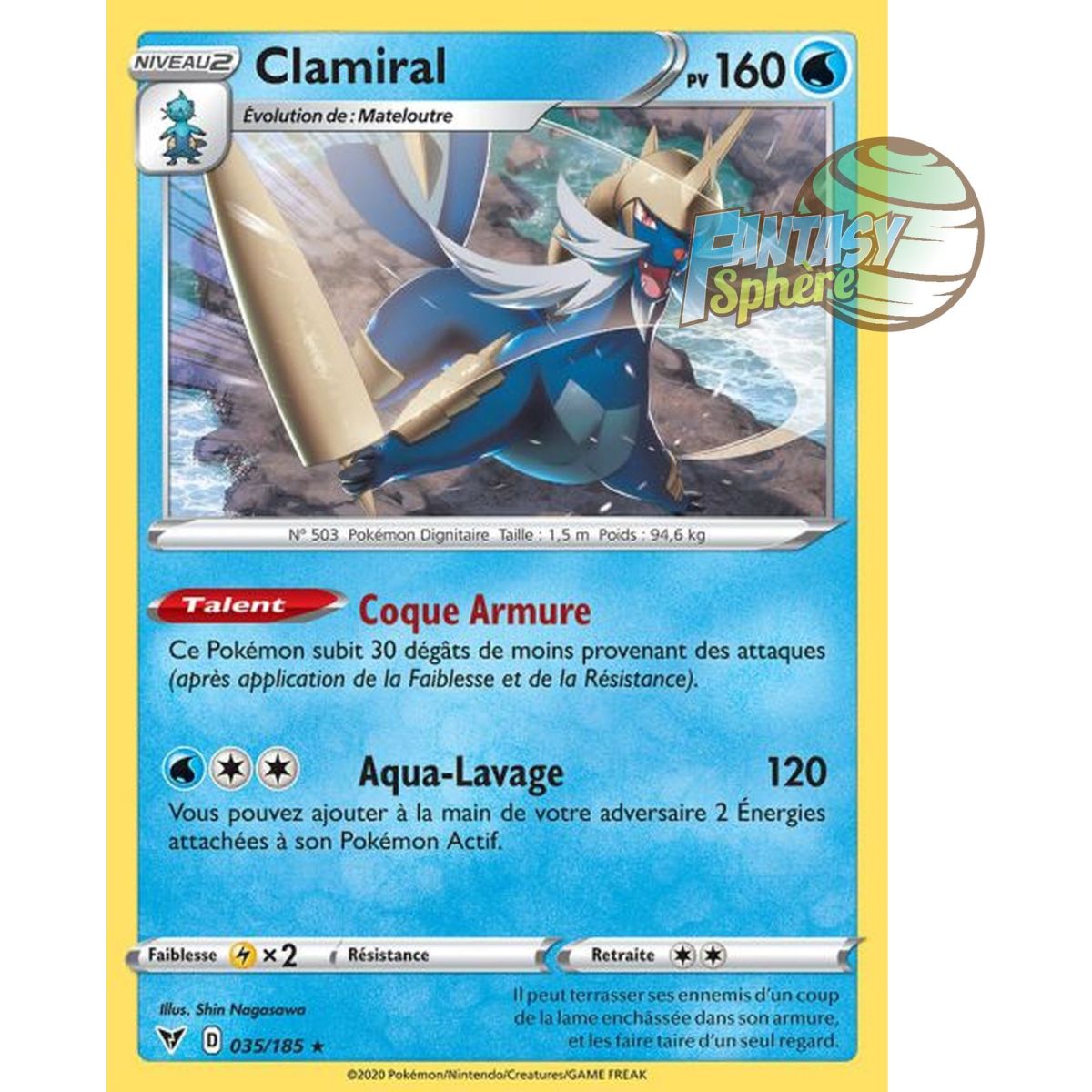 Item Clamiral – Selten 35/185 – Schwert und Schild 4 Spannung Strahlend