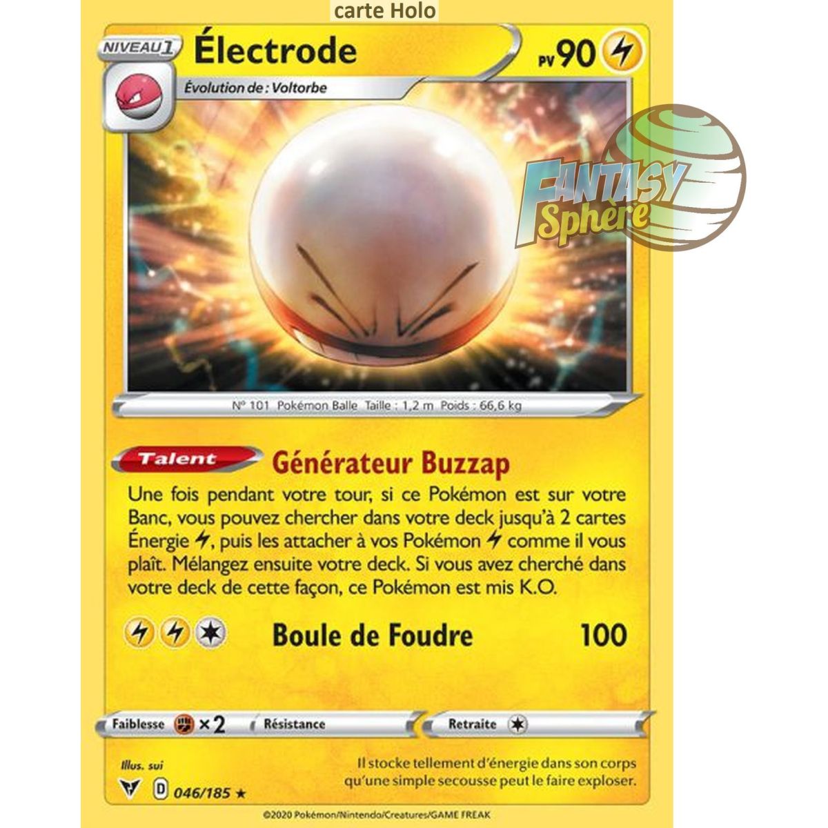 Item Elektrode - Holo Rare 46/185 - Schwert und Schild 4 Spannung Radiant