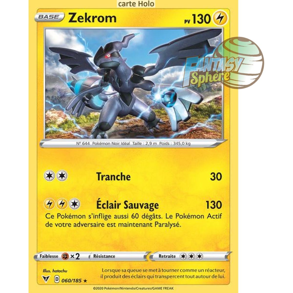 Zekrom – Holo Rare 60/185 – Schwert und Schild 4 Spannung strahlend