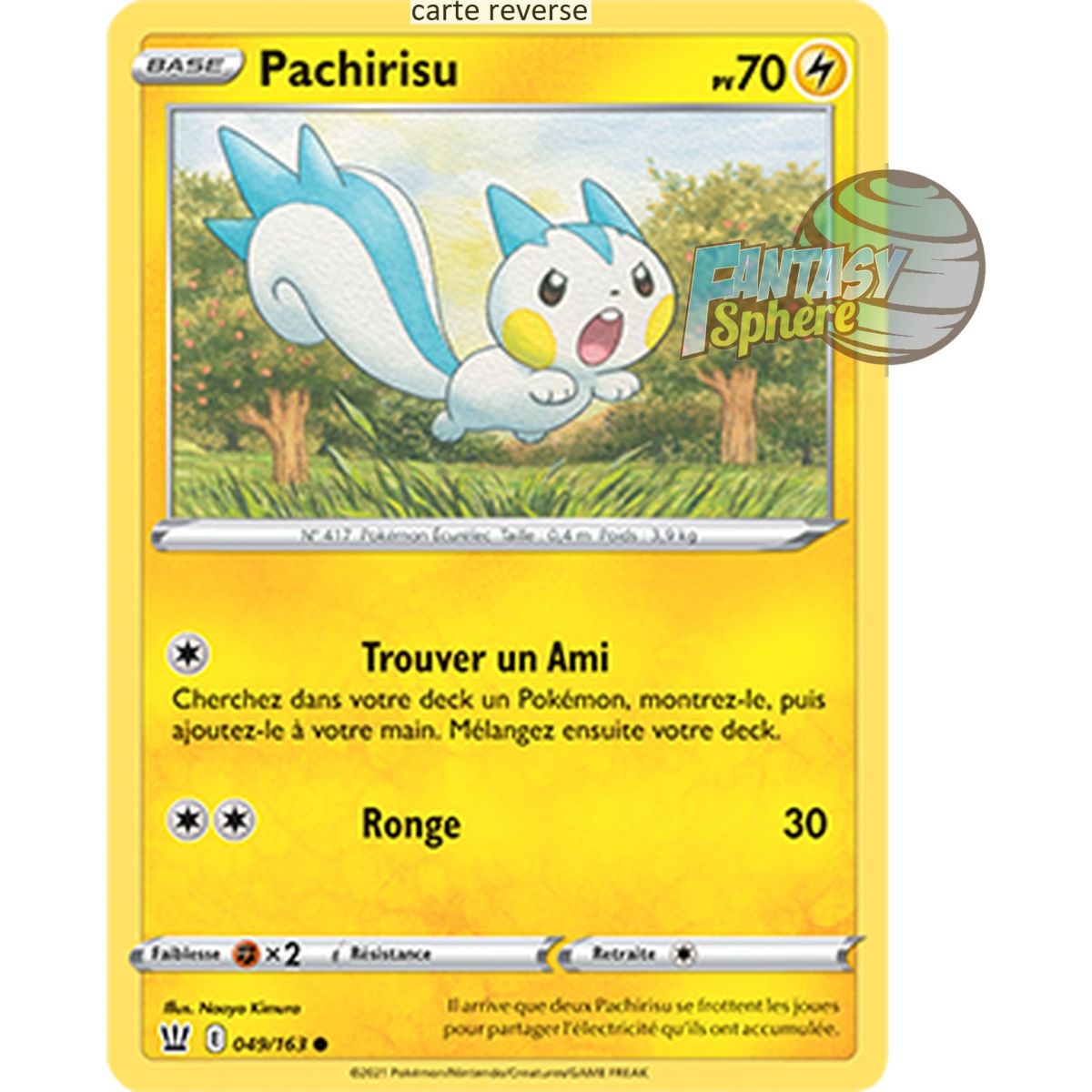 Pachirisu – Rückseite 49/163 – Schwert und Schild 5 Kampfstile