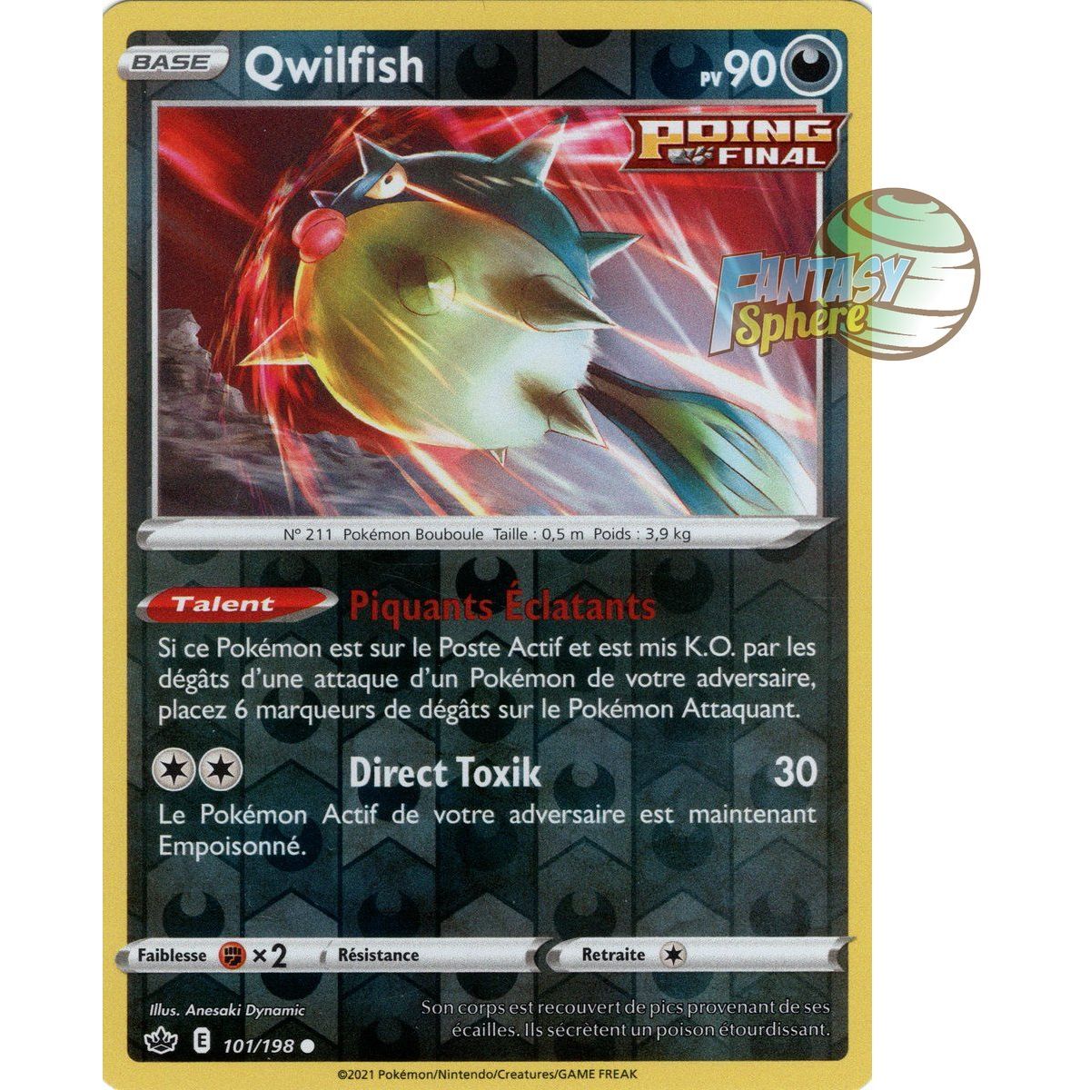Qwilfish – Rückseite 101/198 – Schwert und Schild 6 Ice Reign