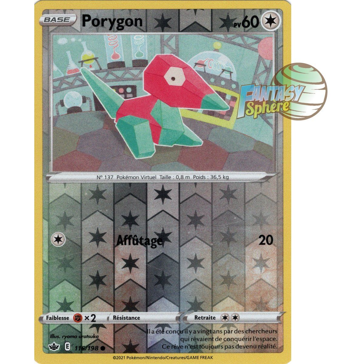 Item Porygon – Rückseite 116/198 – Schwert und Schild 6 Herrschaft des Eises