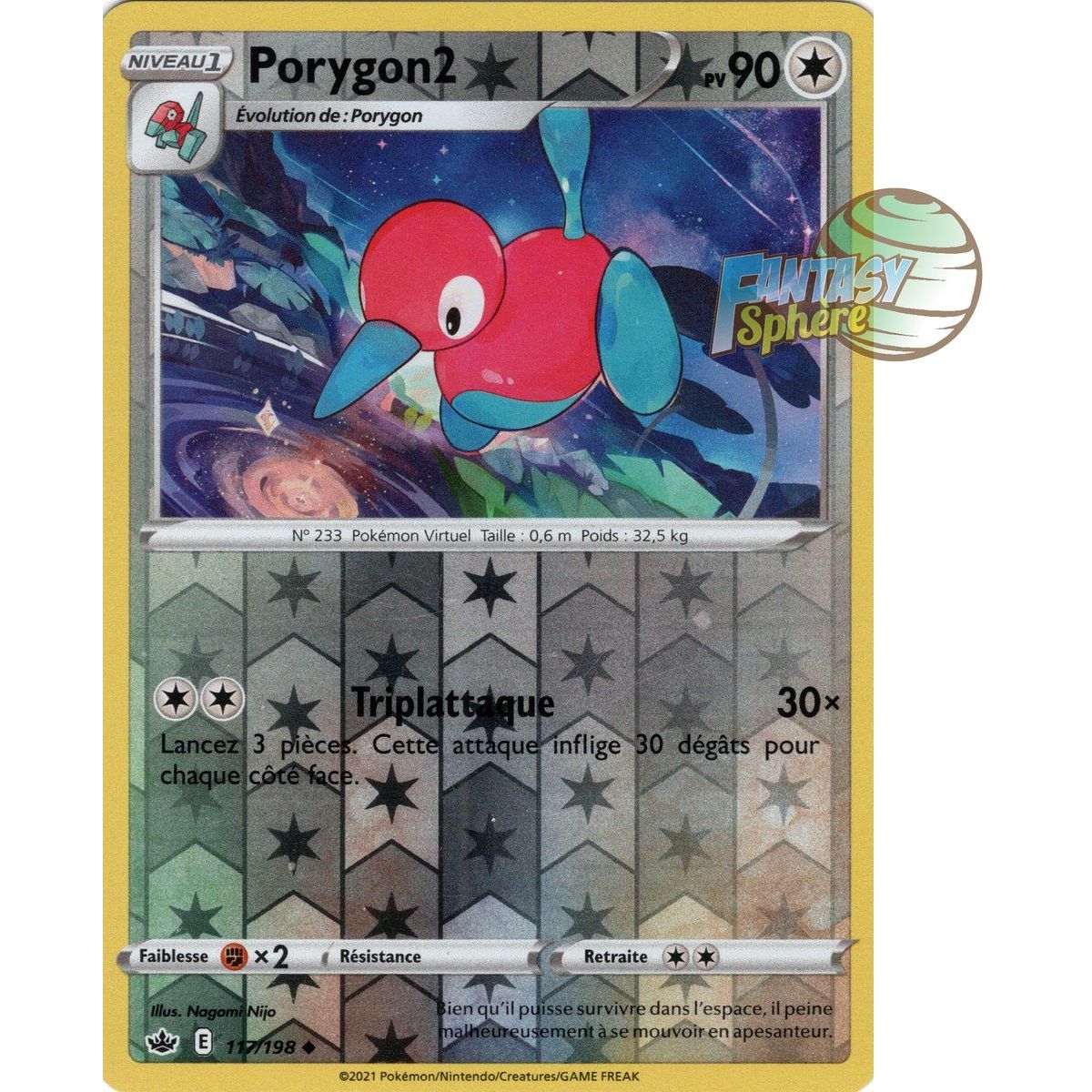 Porygon2 – Rückseite 117/198 – Schwert und Schild 6 Herrschaft des Eises