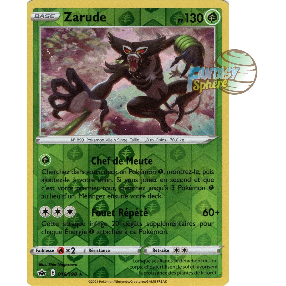 Zarude – Rückseite 19/198 – Schwert und Schild 6 Frozen Reign