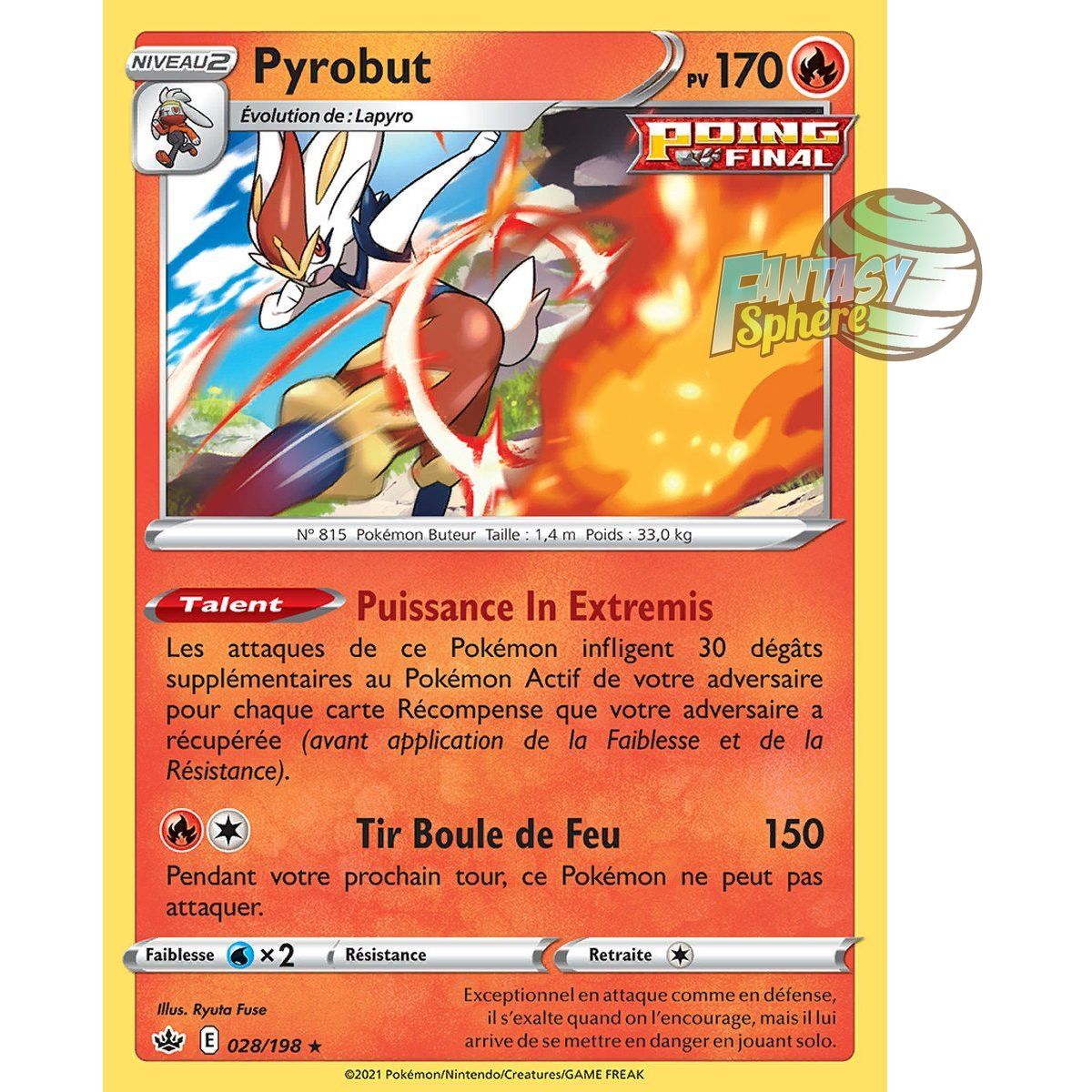 Pyrobut – Holo Rare 28/198 – Schwert und Schild 6 Ice Reign