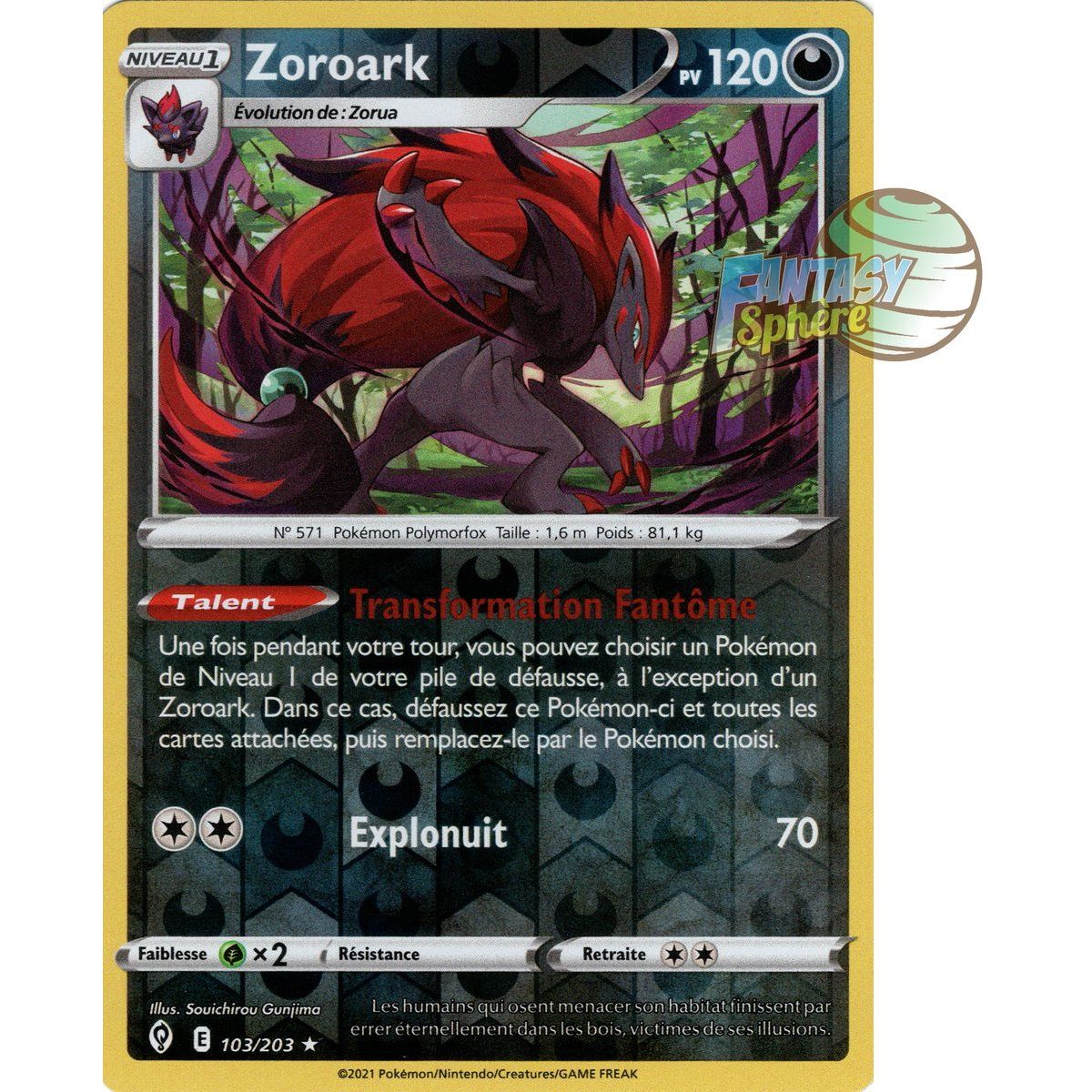 Zoroark – Rückseite 103/203 – Schwert und Schild 7 Celestial Evolution