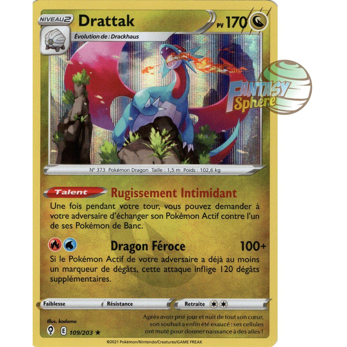 Drattak – Holo Rare 109/203 – Schwert und Schild 7 Celeste Evolution
