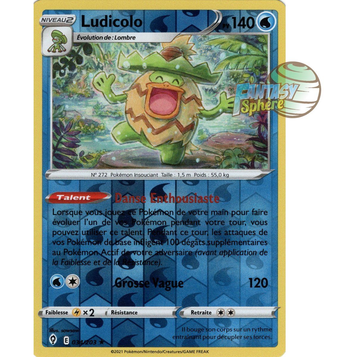 Ludicolo – Rückseite 34/203 – Schwert und Schild 7 Celeste Evolution
