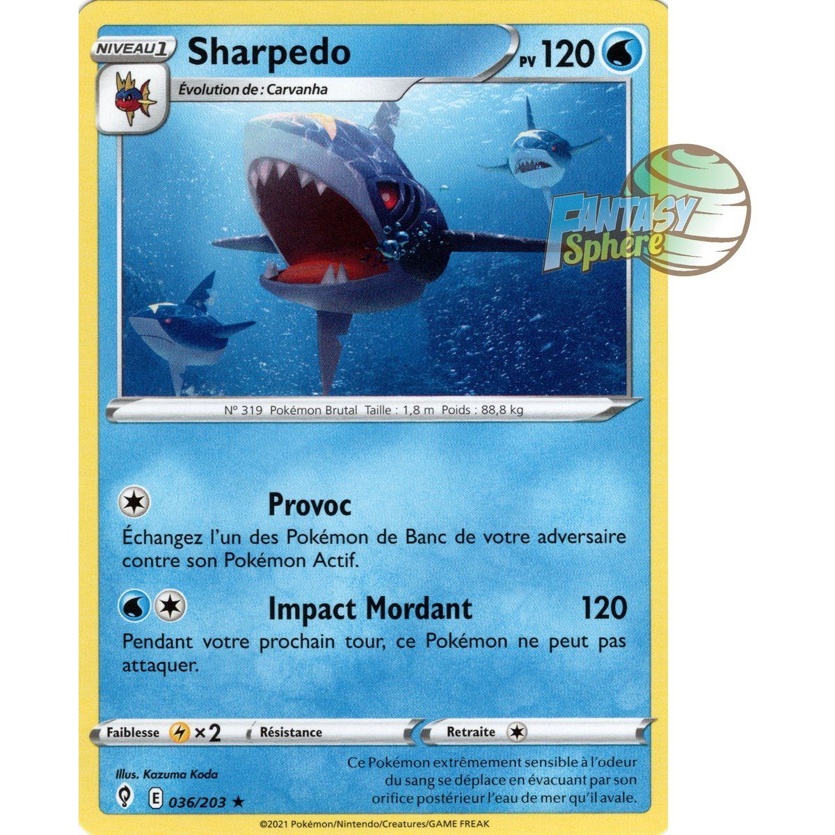 Sharpedo – Selten 36/203 – Schwert und Schild 7 Evolution Celeste