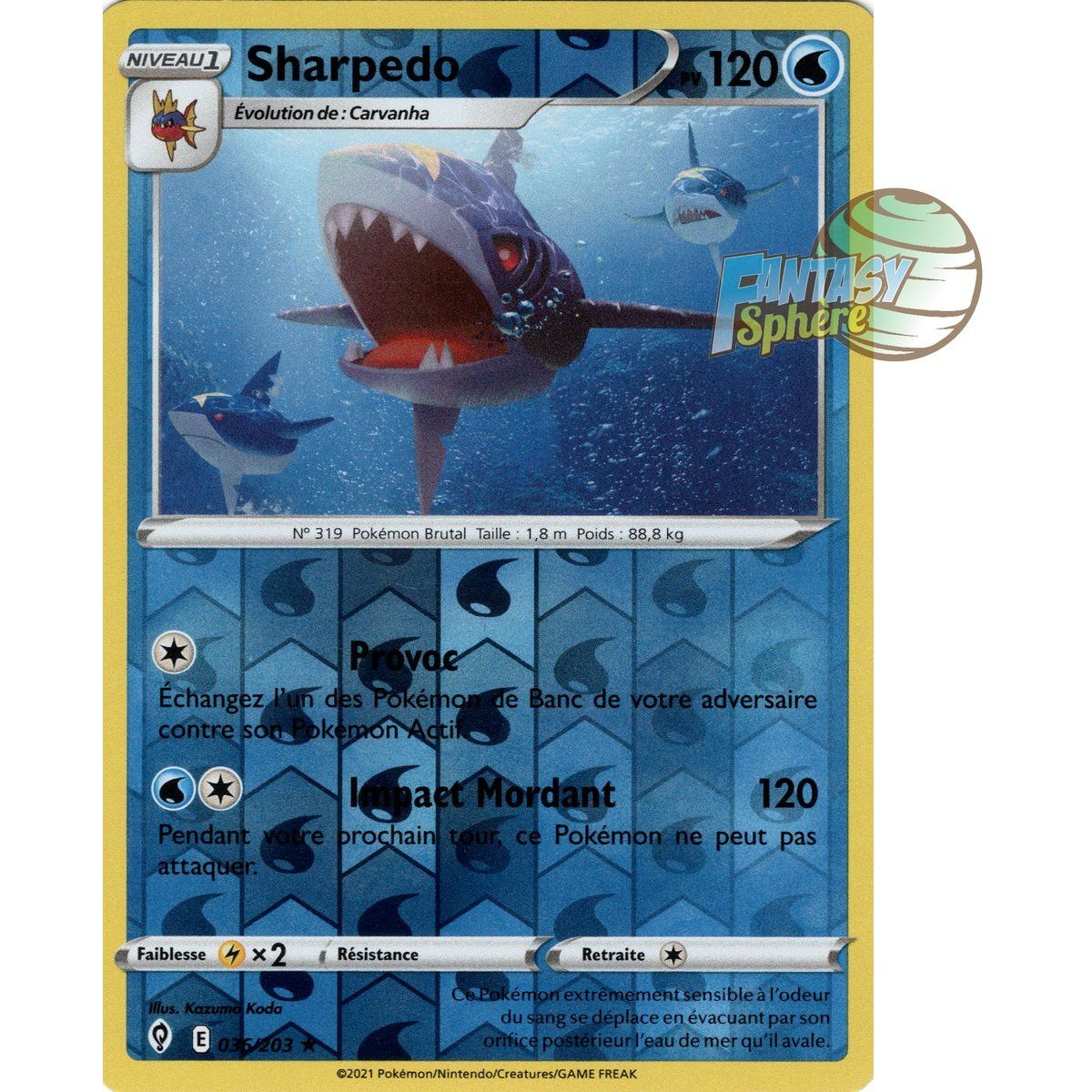 Sharpedo – Reverse 36/203 – Schwert und Schild 7 Evolution Celeste