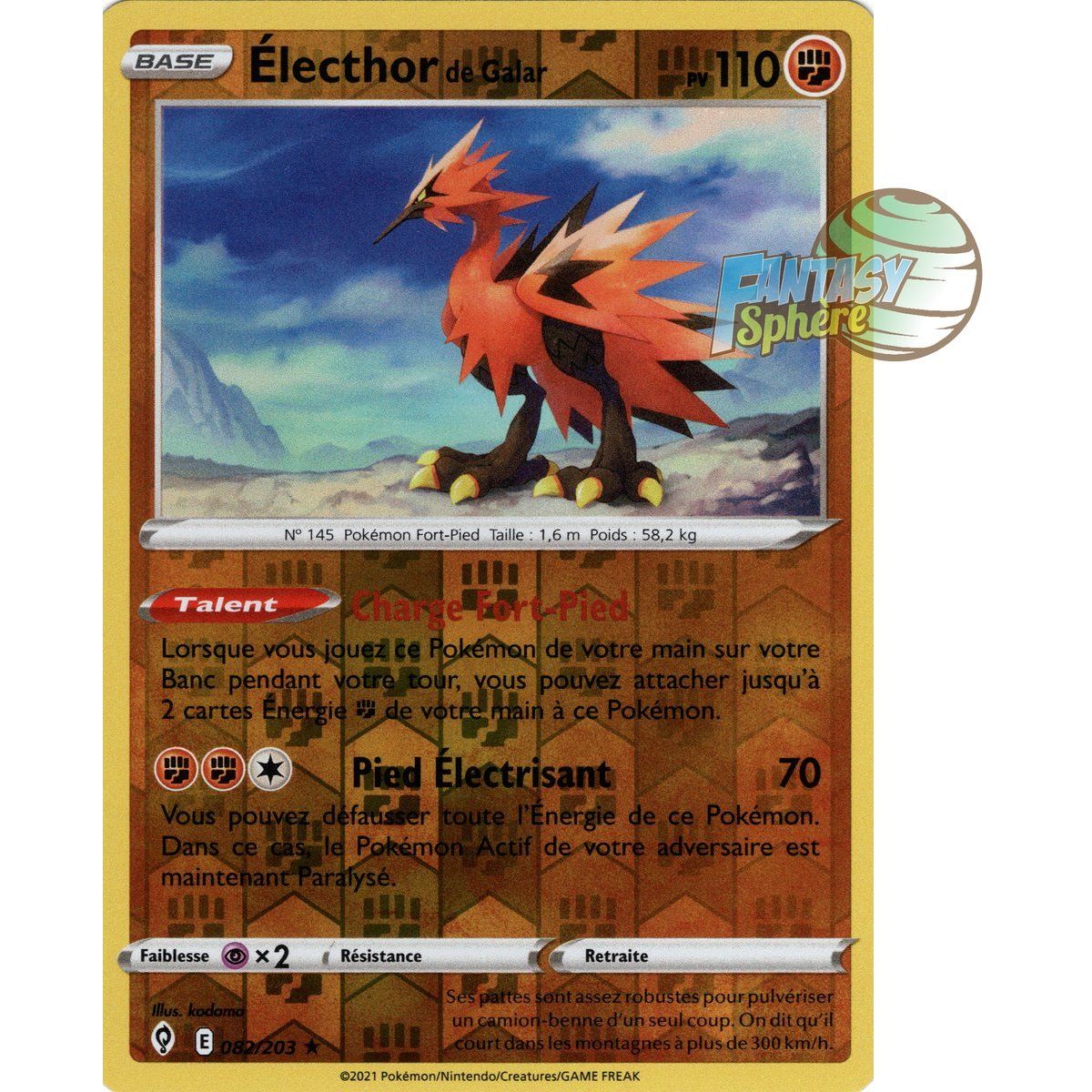 Galarian Zapdos – Reverse 82/203 – Schwert und Schild 7 Celeste Evolution