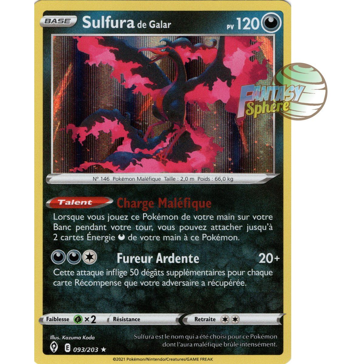 Galarian Moltres – Holo Rare 93/203 – Schwert und Schild 7 Celeste Evolution