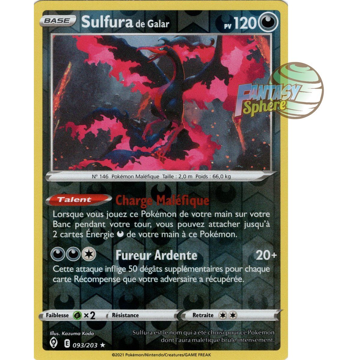 Galarian Moltres – Rückseite 93/203 – Schwert und Schild 7 Celeste Evolution