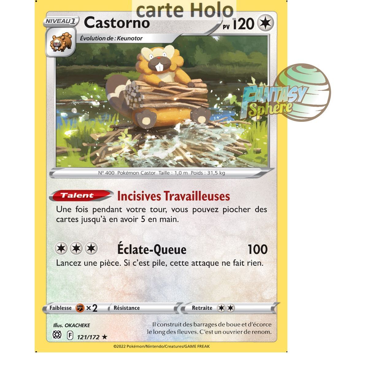 Castorno – Holo Rare 121/172 – Schwert und Schild 9 funkelnde Sterne
