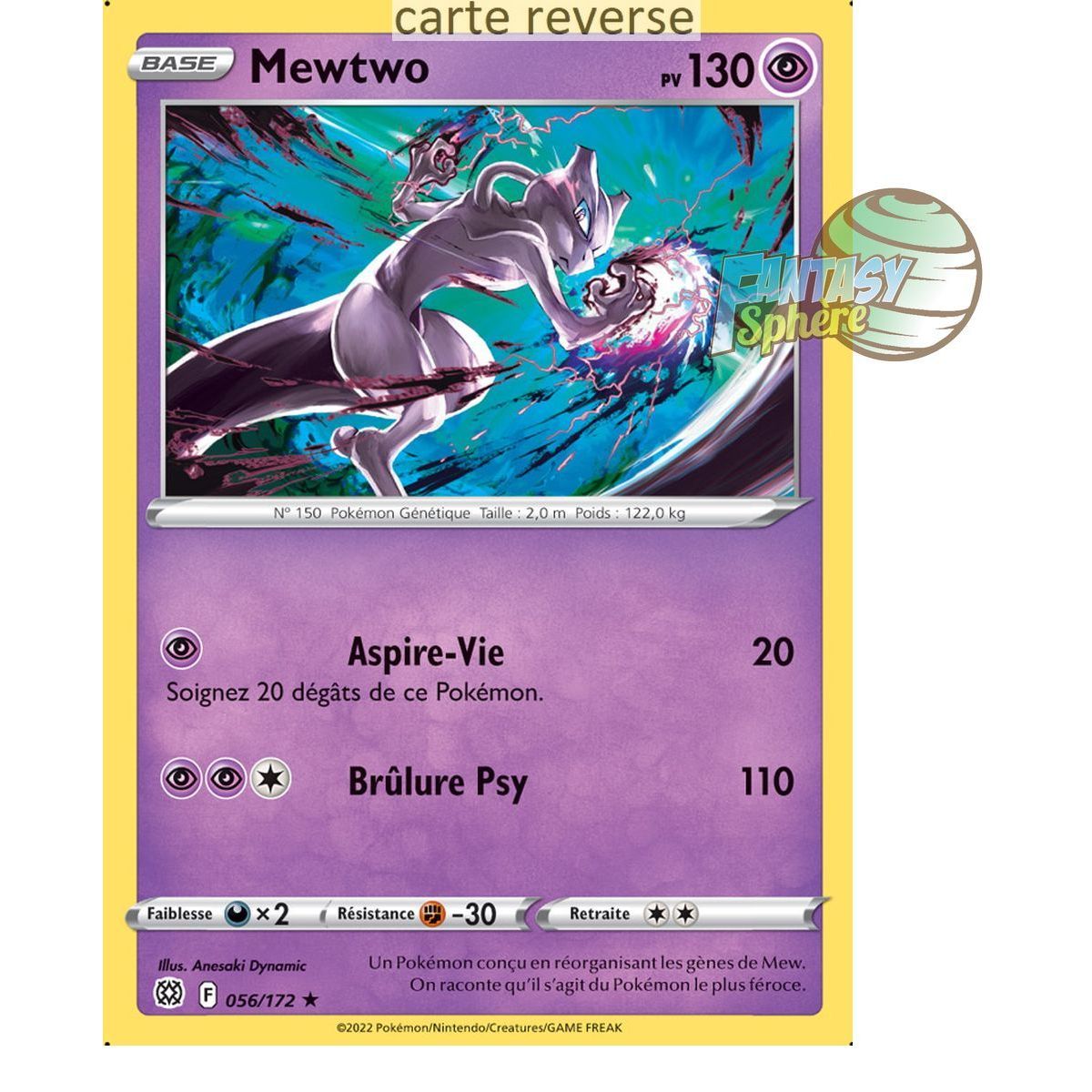 Mewtwo – Rückseite 56/172 – Schwert und Schild 9 funkelnde Sterne