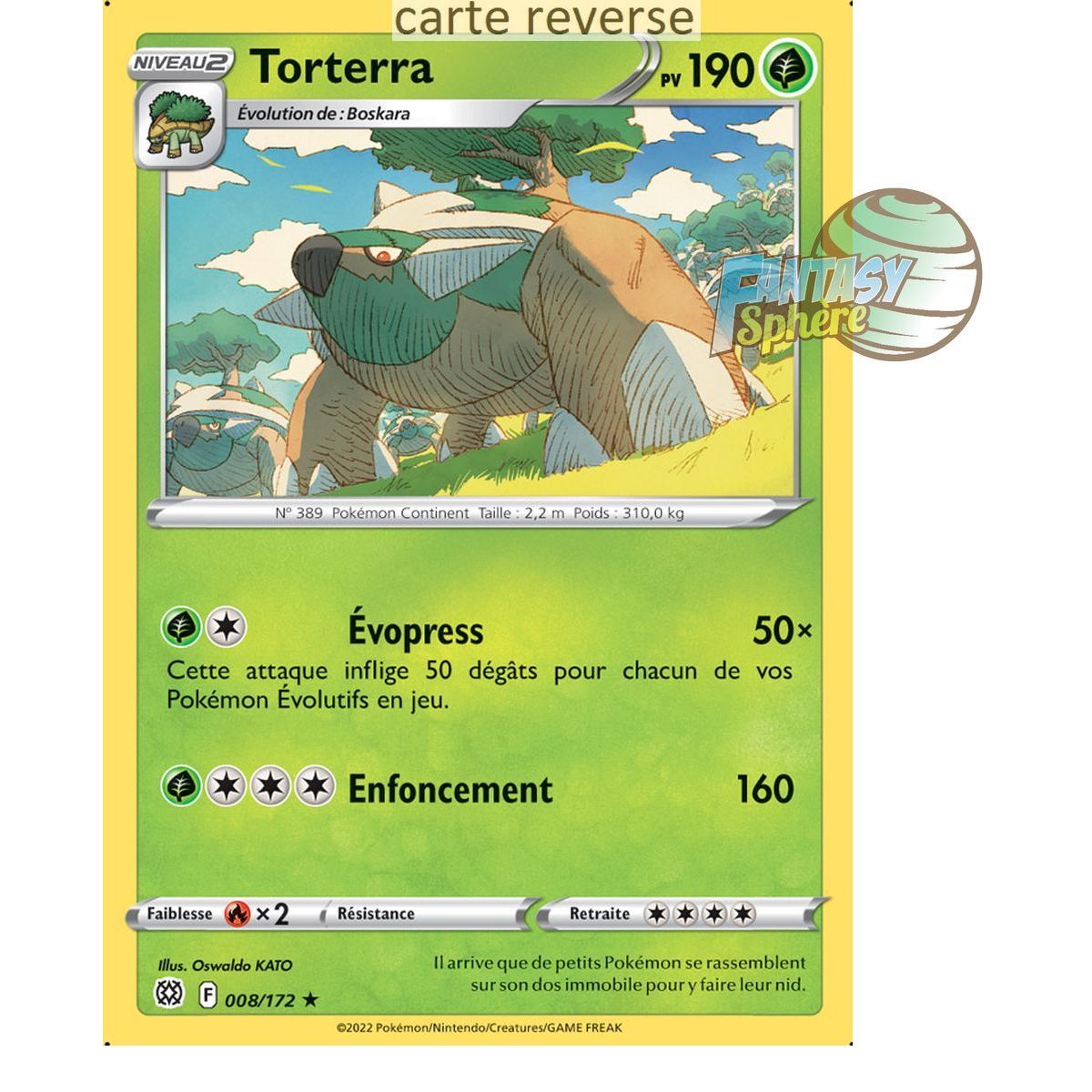 Torterra – Rückseite 8/172 – Schwert und Schild 9 funkelnde Sterne