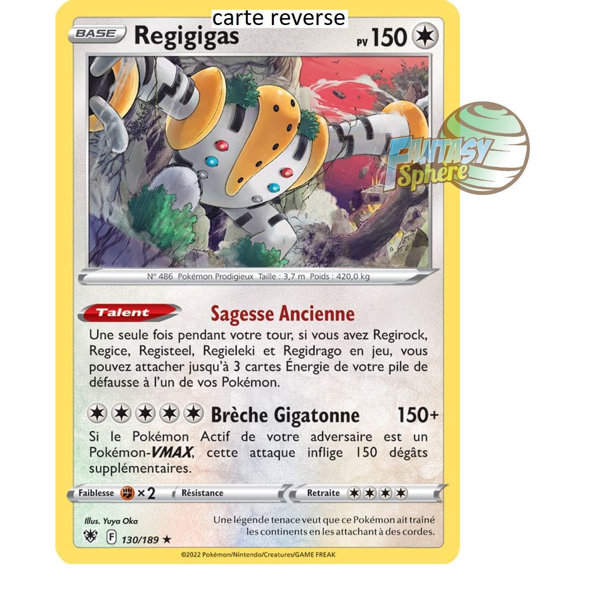 Regigigas – Rückseite 130/189 – Schwert und Schild 10 strahlende Sterne
