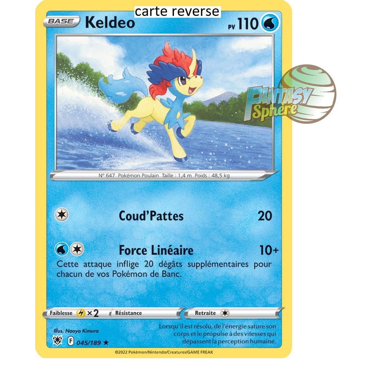 Keldeo – Rückseite 45/189 – Schwert und Schild 10 strahlende Sterne