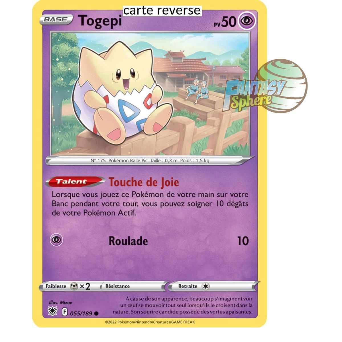 Togepi – Rückseite 55/189 – Schwert und Schild 10 strahlende Sterne