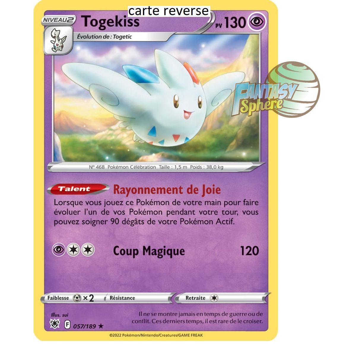 Togekiss – Rückseite 57/189 – Schwert und Schild 10 strahlende Sterne