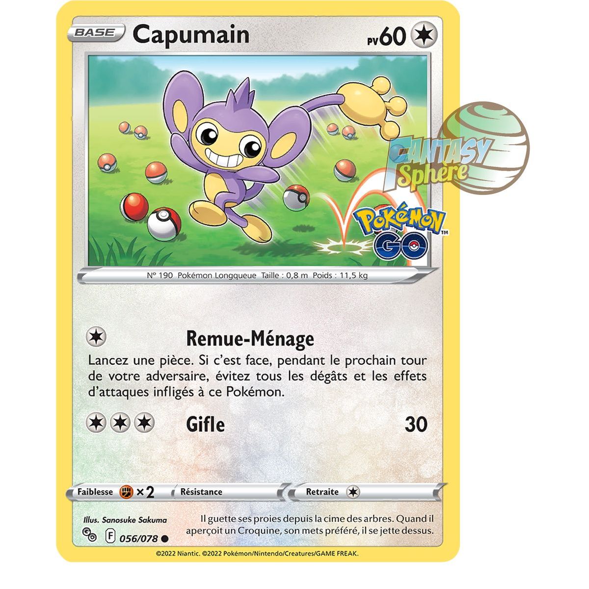 Item Capumain – Gewöhnlich 56/78 – Schwert und Schild 10,5 Pokemon GO