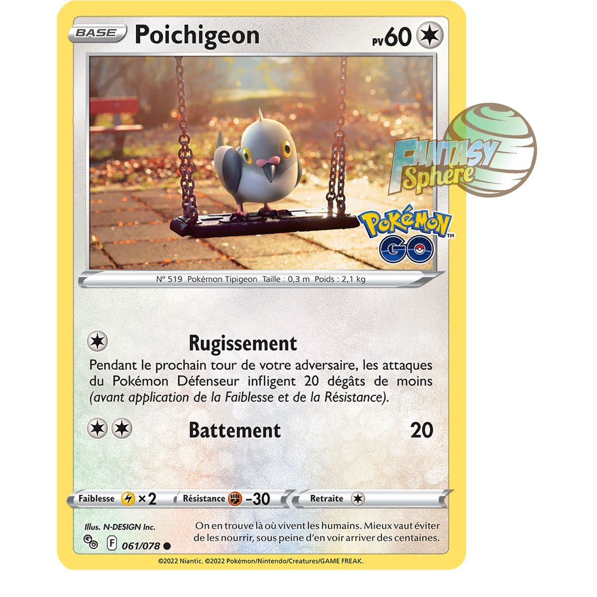Poichigeon – Gewöhnlich 61/78 – Schwert und Schild 10,5 Pokemon GO