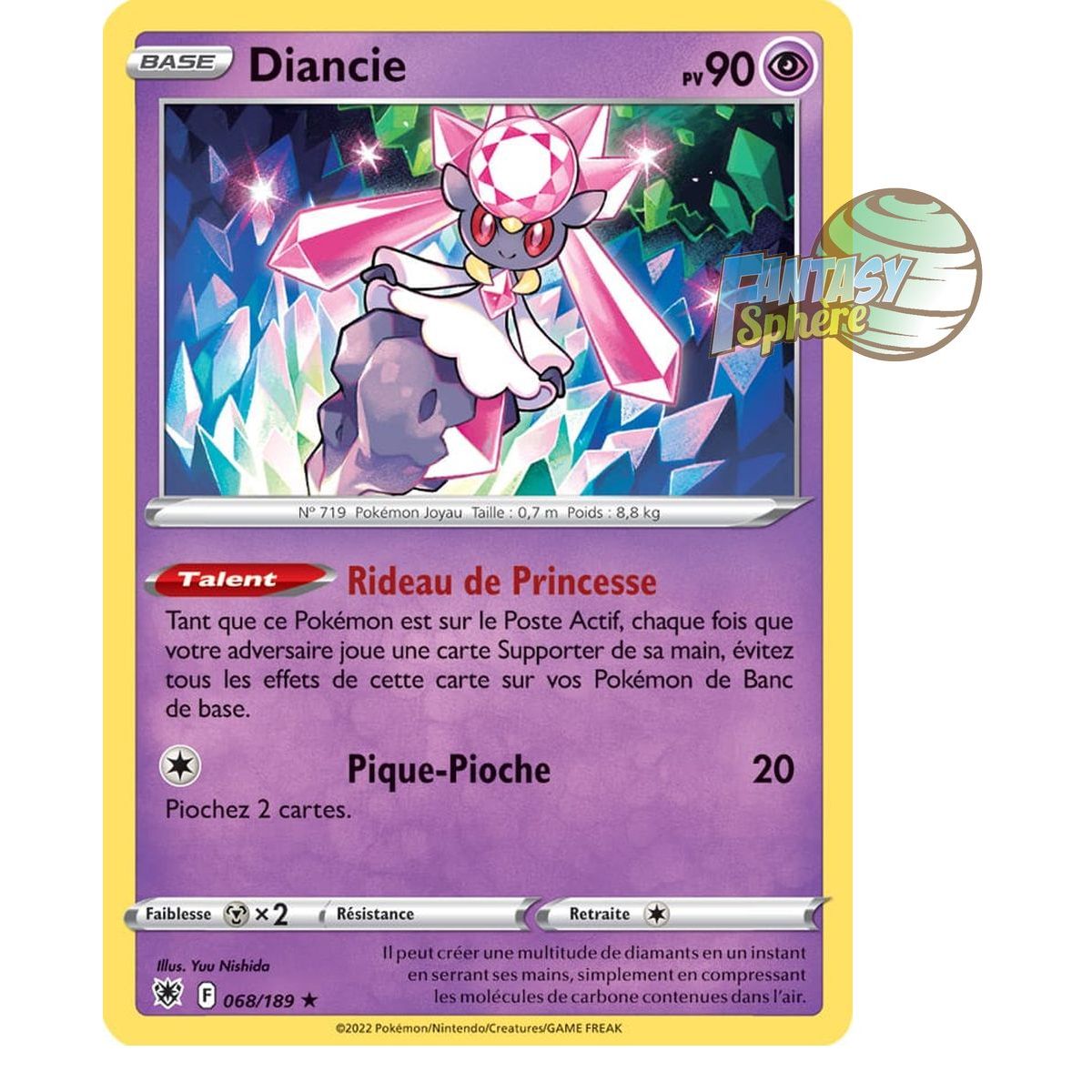 Diancie – Holo Rare 68/189_H – Schwert und Schild 10 Radiant Stars