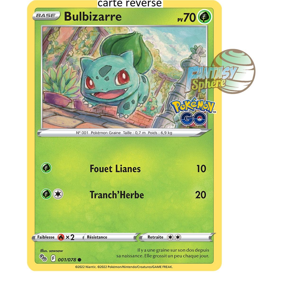 Bulbasaur - Rückseite 1/78 - Schwert und Schild 10.5 Pokemon GO