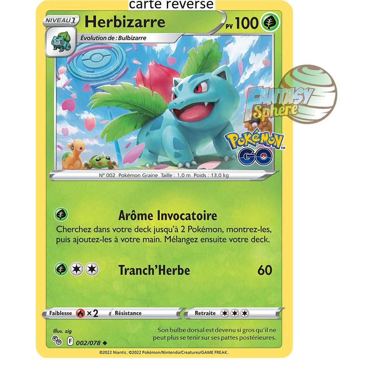 Herbizarre – Rückseite 2/78 – Schwert und Schild 10.5 Pokemon GO