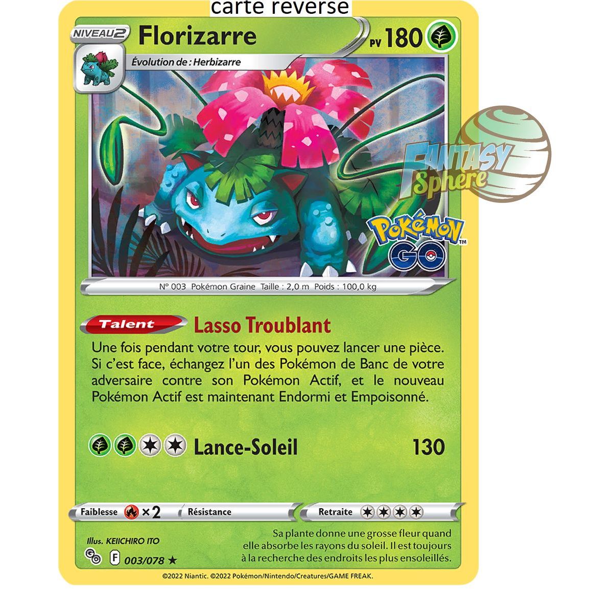 Bisaflor – Rückseite 3/78 – Schwert und Schild 10.5 Pokemon GO