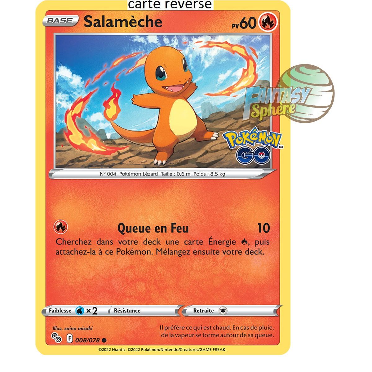 Charmander – Rückseite 8/78 – Schwert und Schild 10.5 Pokemon GO
