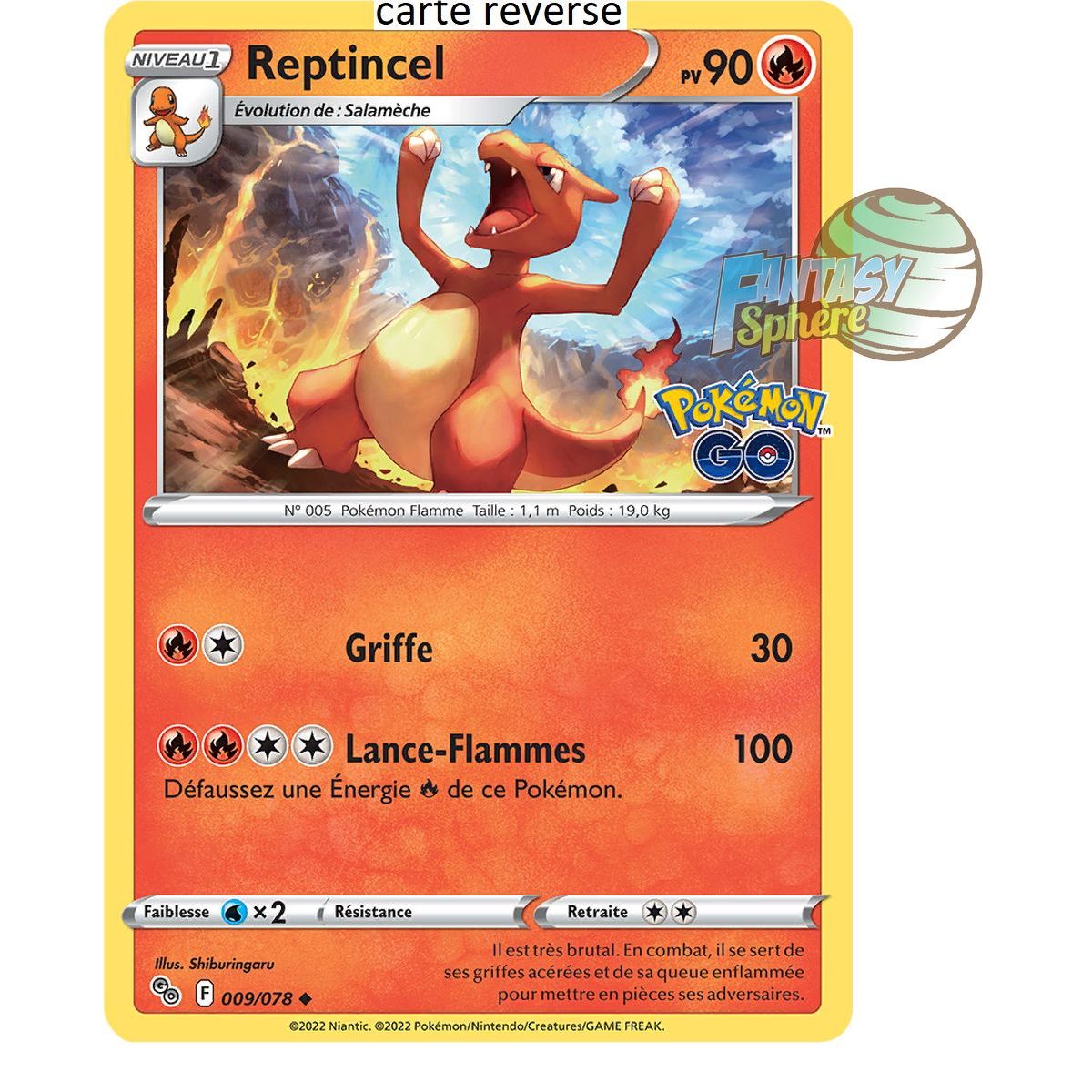 Reptincel – Rückseite 9/78 – Schwert und Schild 10.5 Pokemon GO