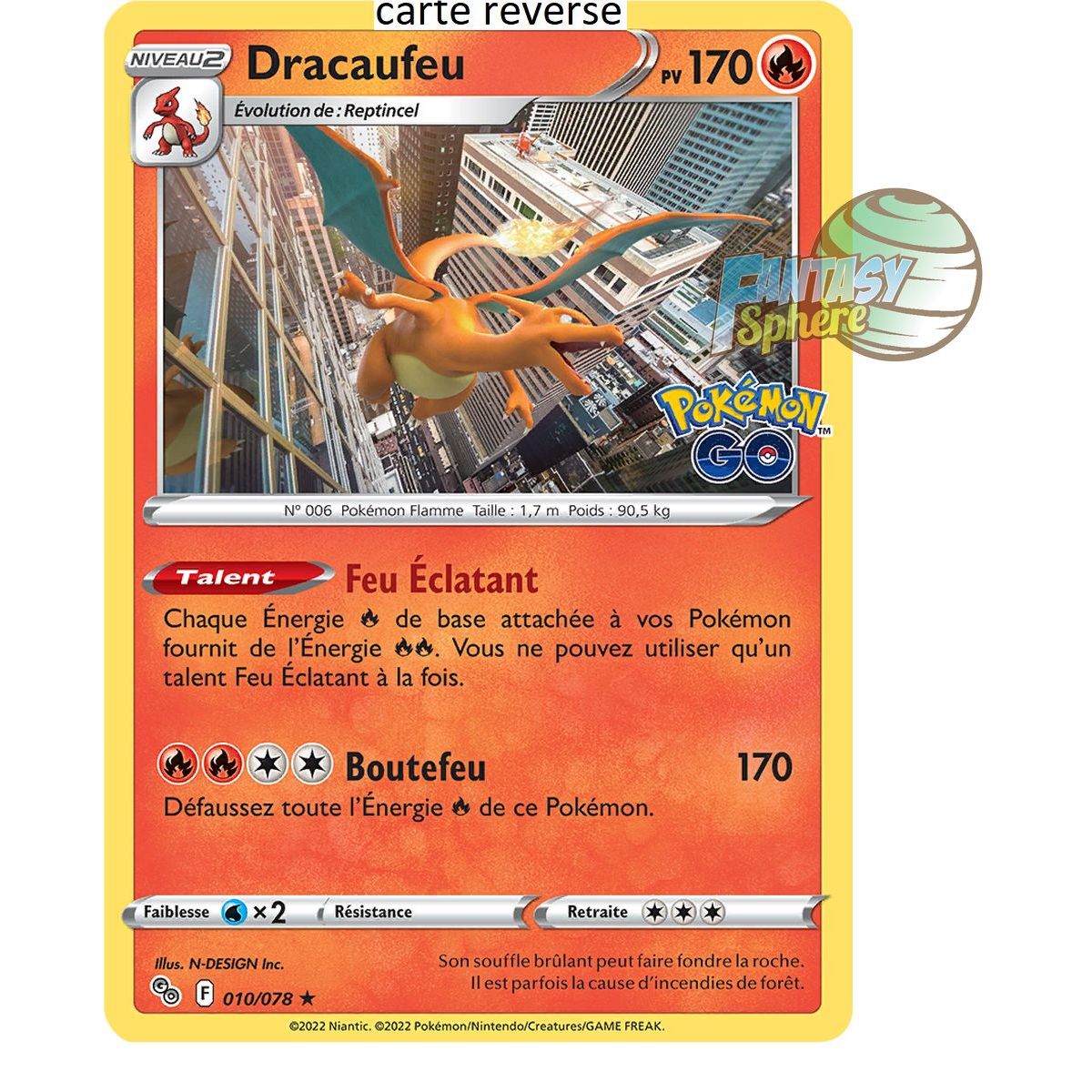 Charizard – Reverse 10/78 – Schwert und Schild 10.5 Pokemon GO