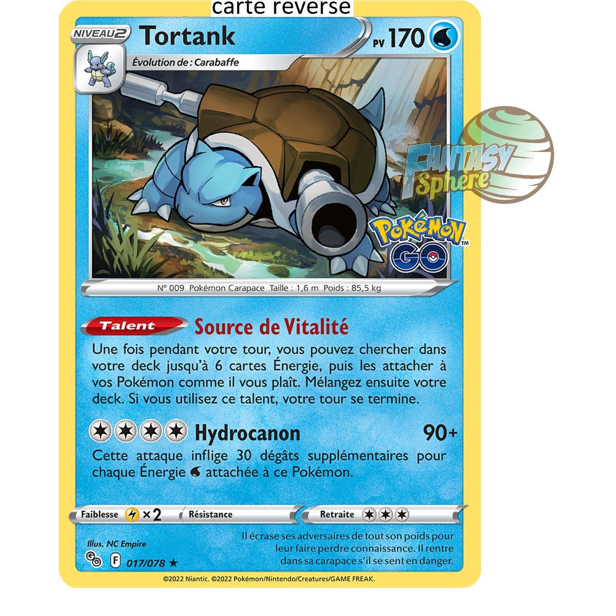 Blastoise – Rückseite 17/78 – Schwert und Schild 10.5 Pokemon GO