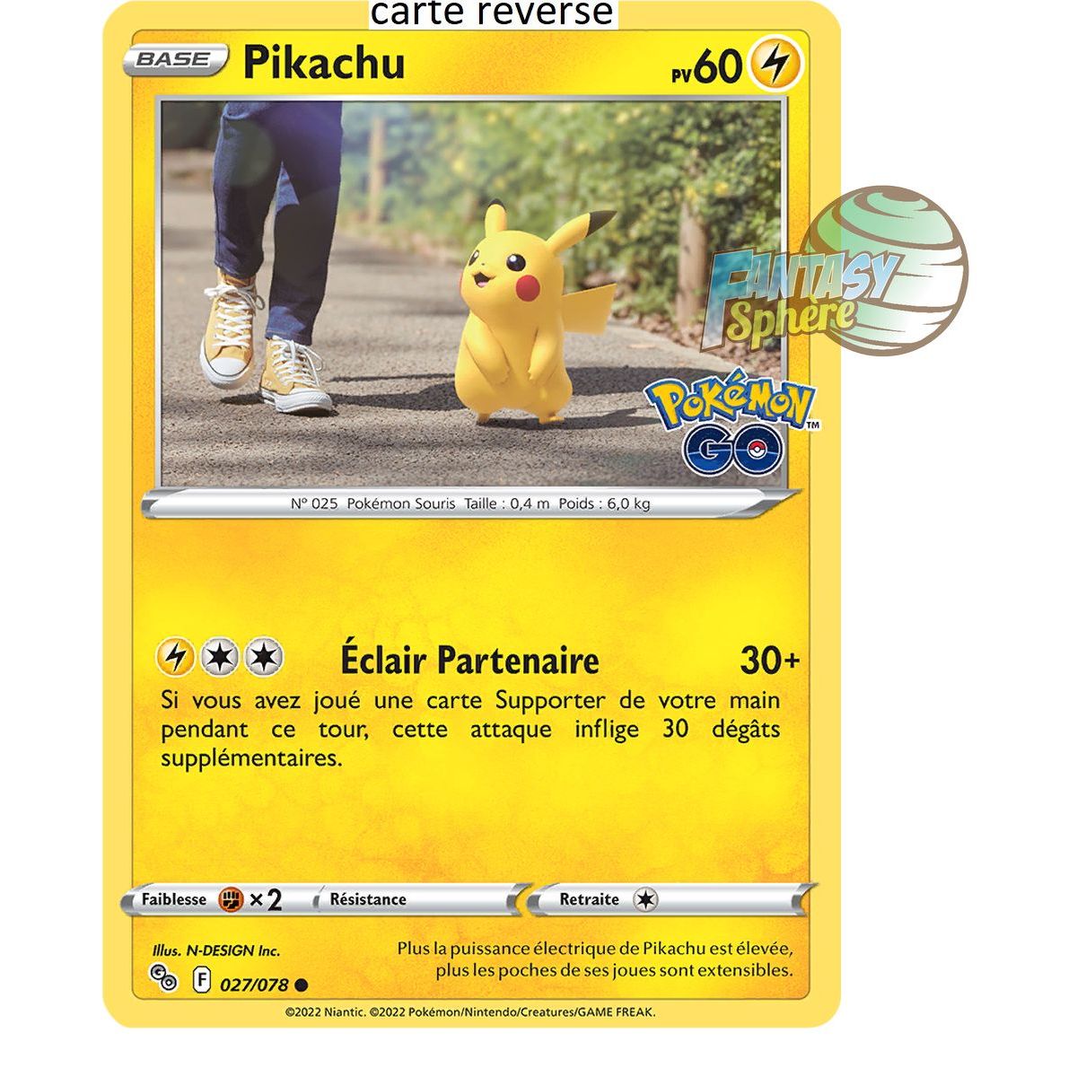 Pikachu – Rückseite 27/78 – Schwert und Schild 10.5 Pokemon GO