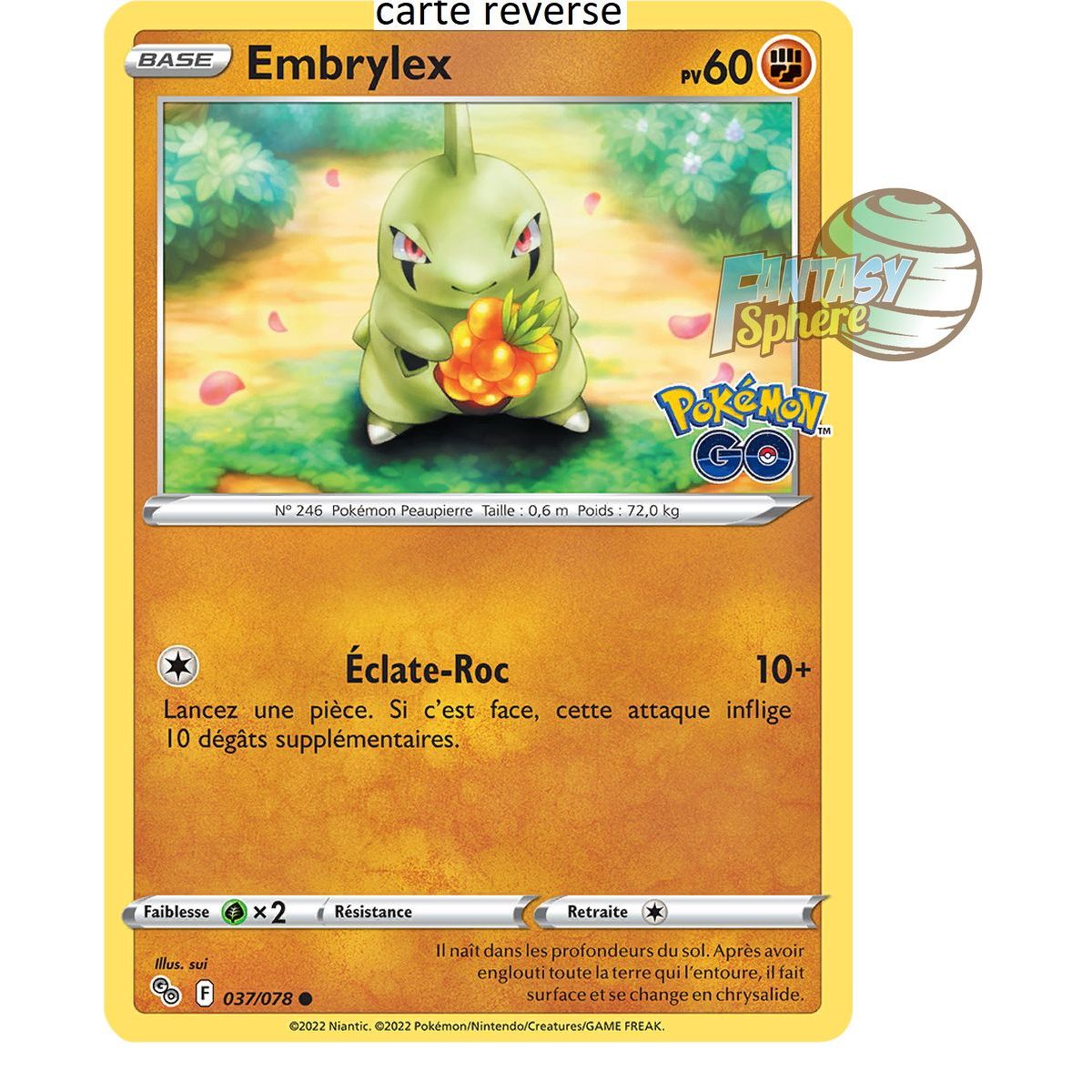Embrylex – Rückseite 37/78 – Schwert und Schild 10.5 Pokemon GO