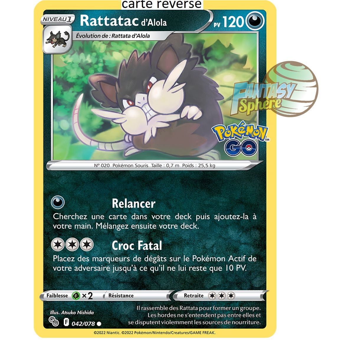 Alola Rattatac – Reverse 42/78 – Schwert und Schild 10,5 Pokemon GO
