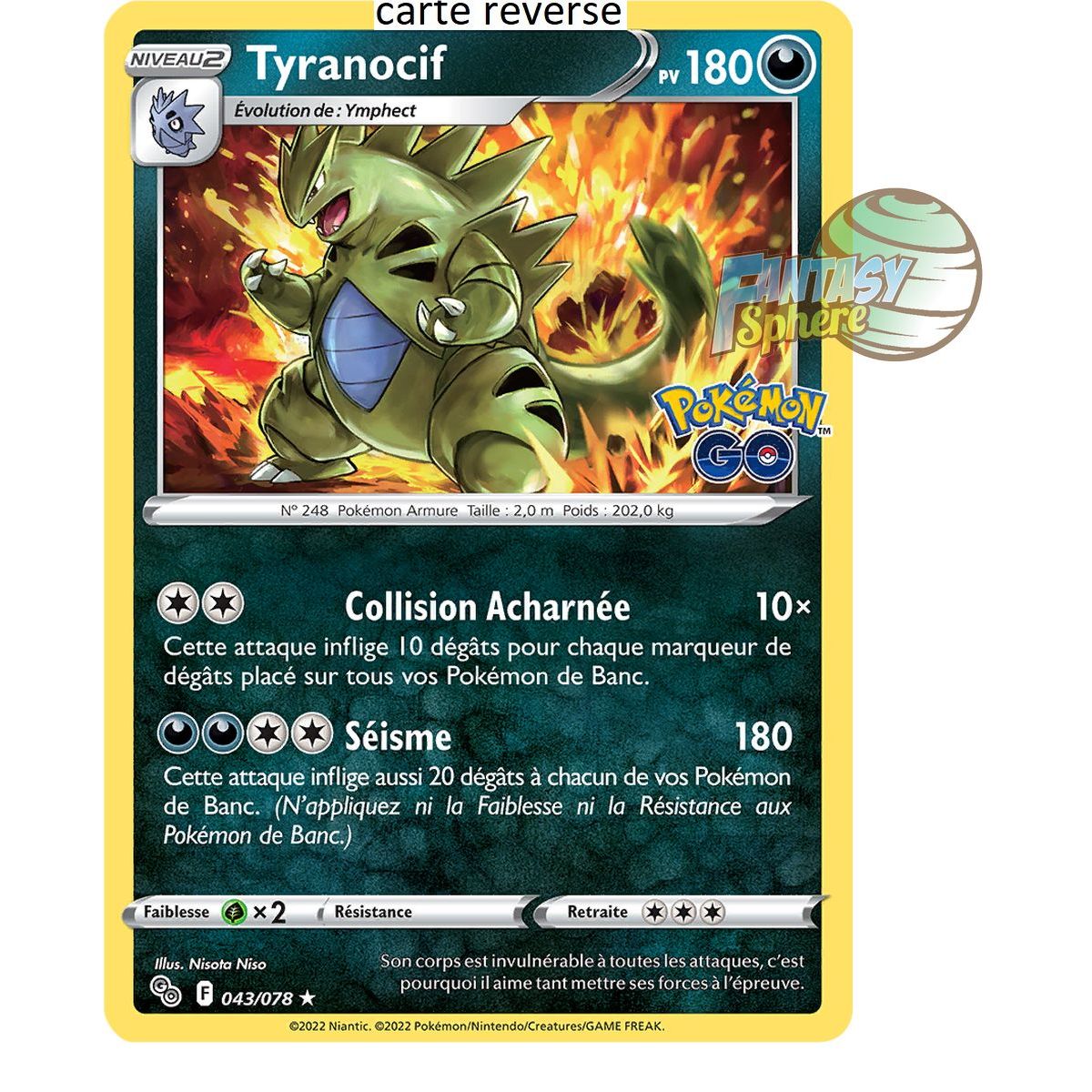 Tyranitar – Rückseite 43/78 – Schwert und Schild 10.5 Pokemon GO