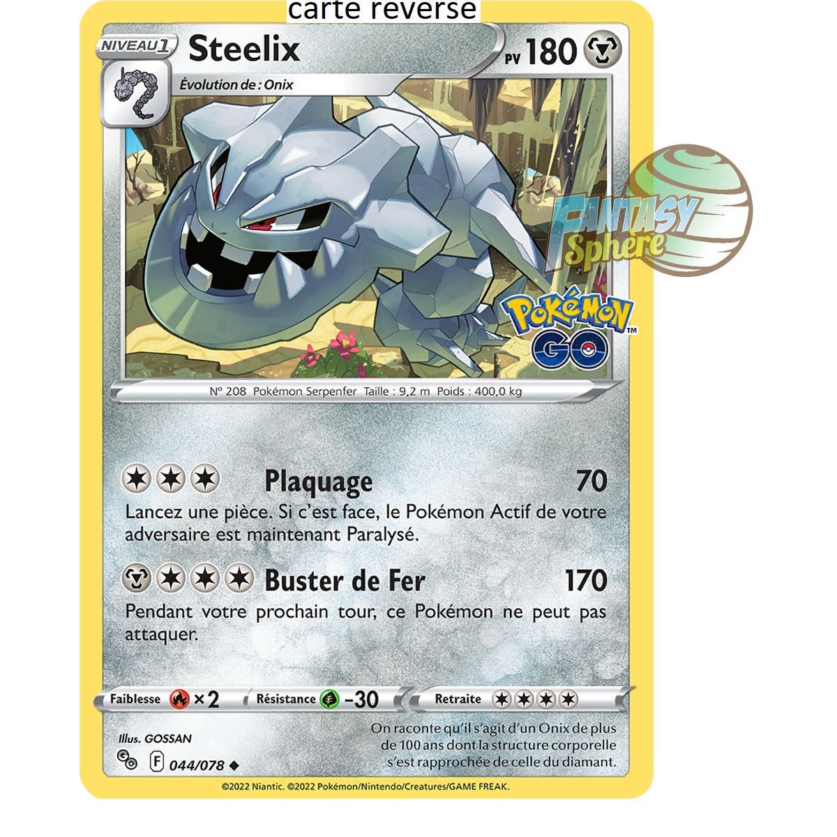 Steelix – Rückseite 44/78 – Schwert und Schild 10.5 Pokemon GO
