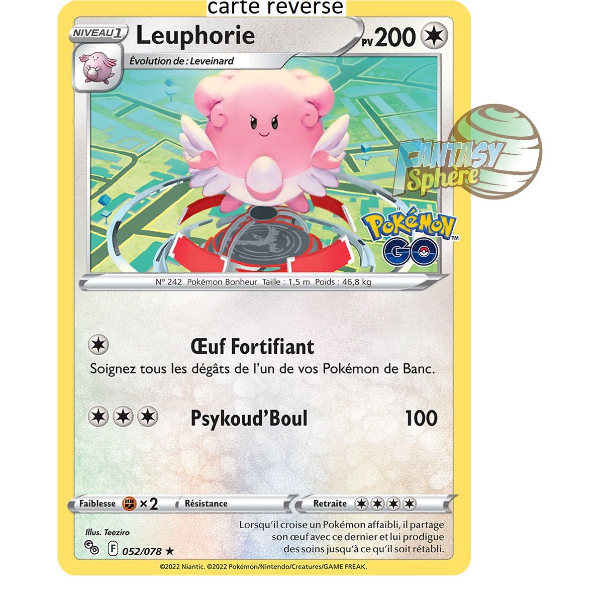 Blissey – Rückseite 52/78 – Schwert und Schild 10.5 Pokemon GO